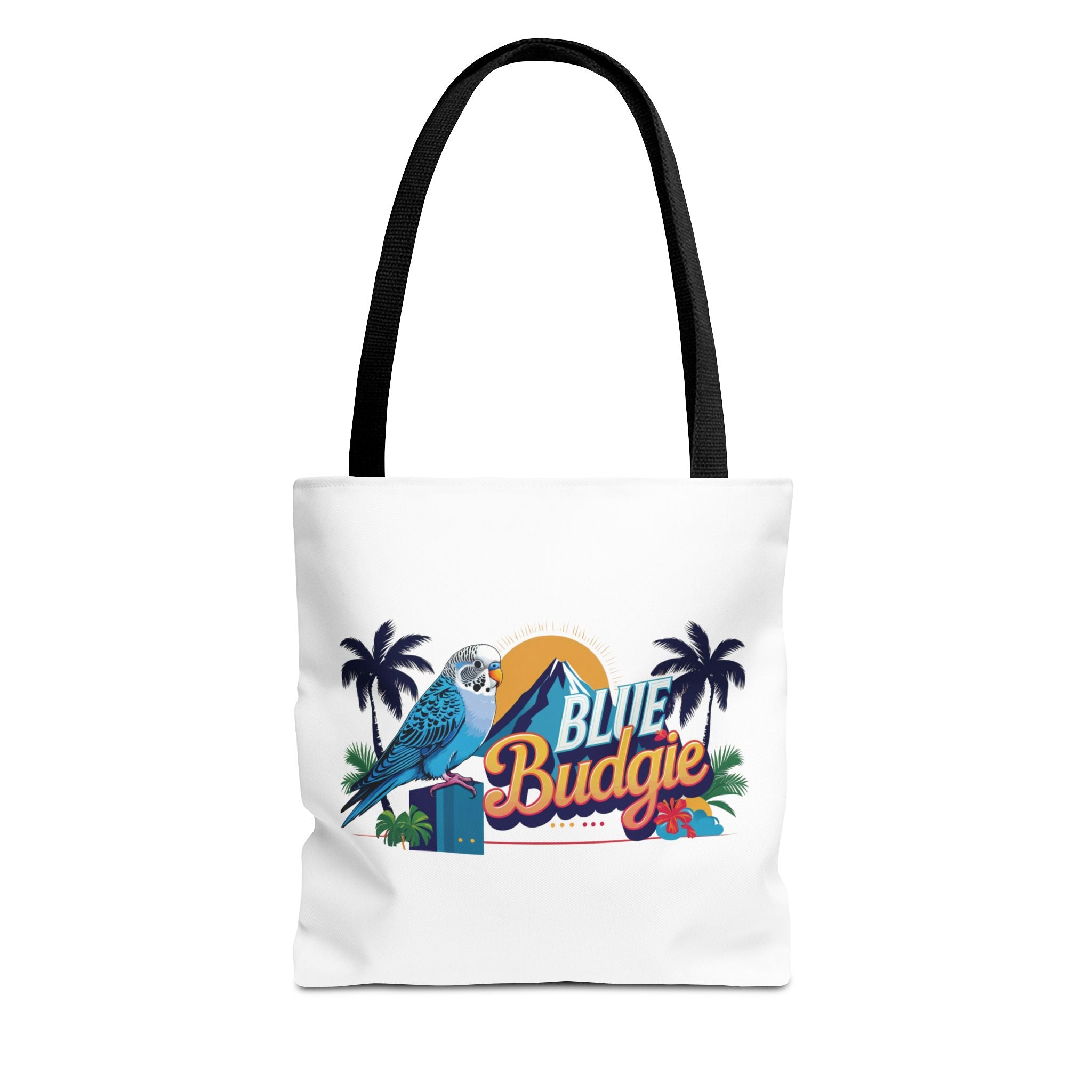 Blue Budgie Sunset Mountain Tote Bag