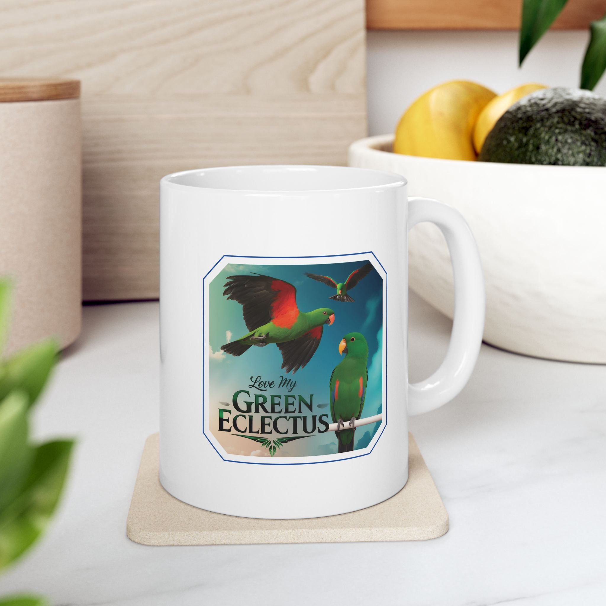 Flying Love My Green Eclectus Mug