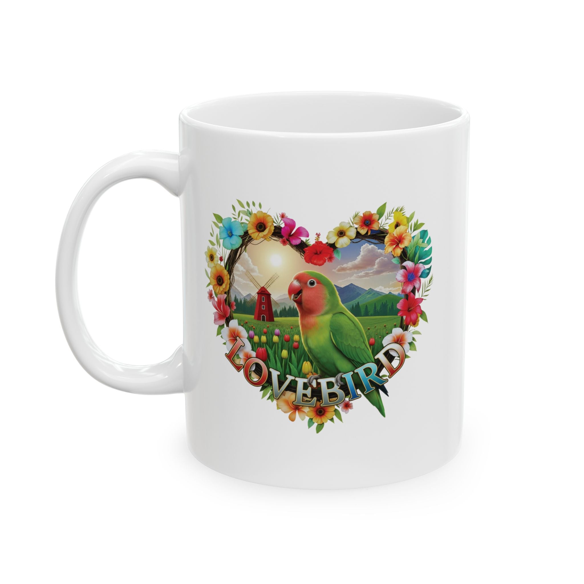 Lovebird Floral Mug