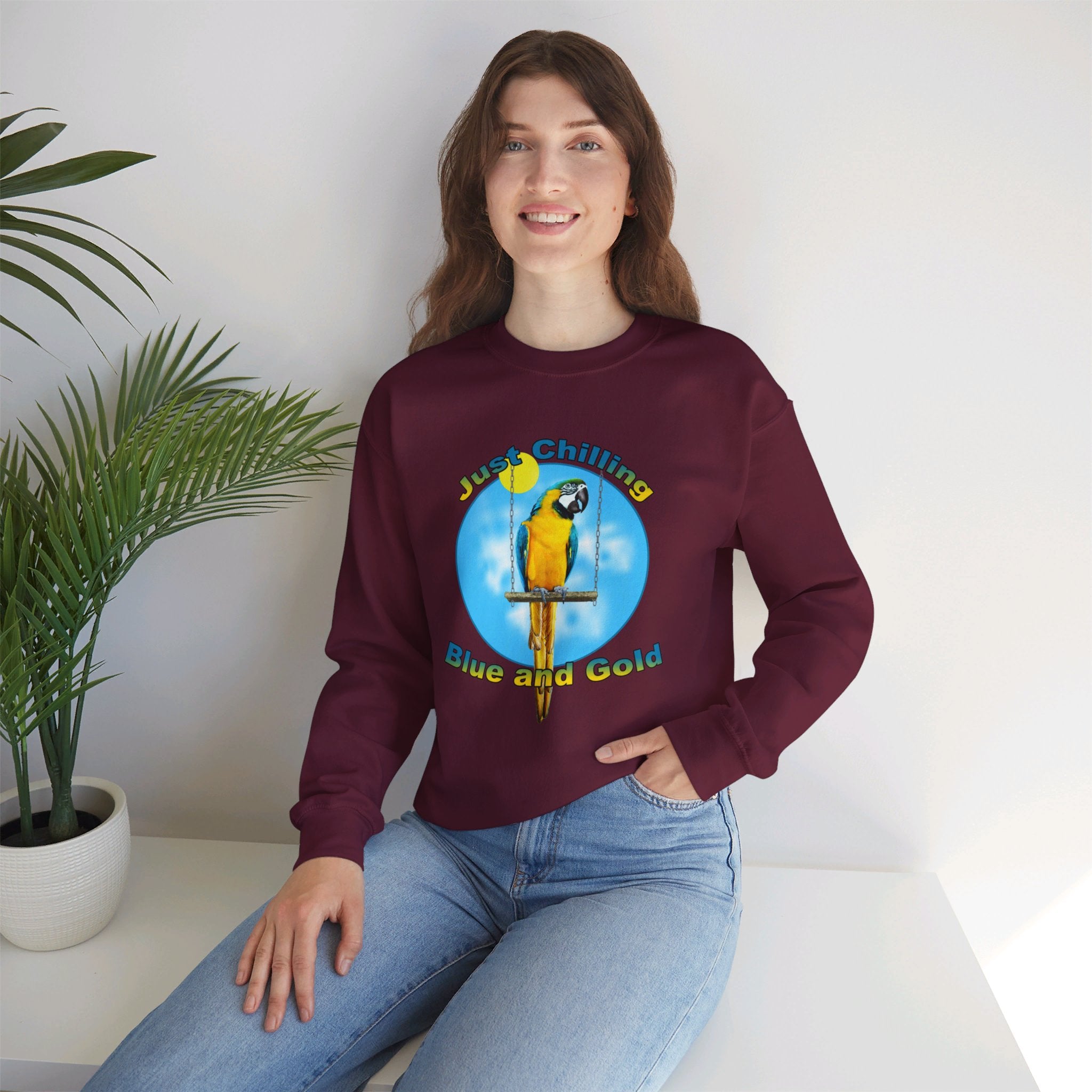 Just Chilling Swing Blue And Gold Sweatshirt