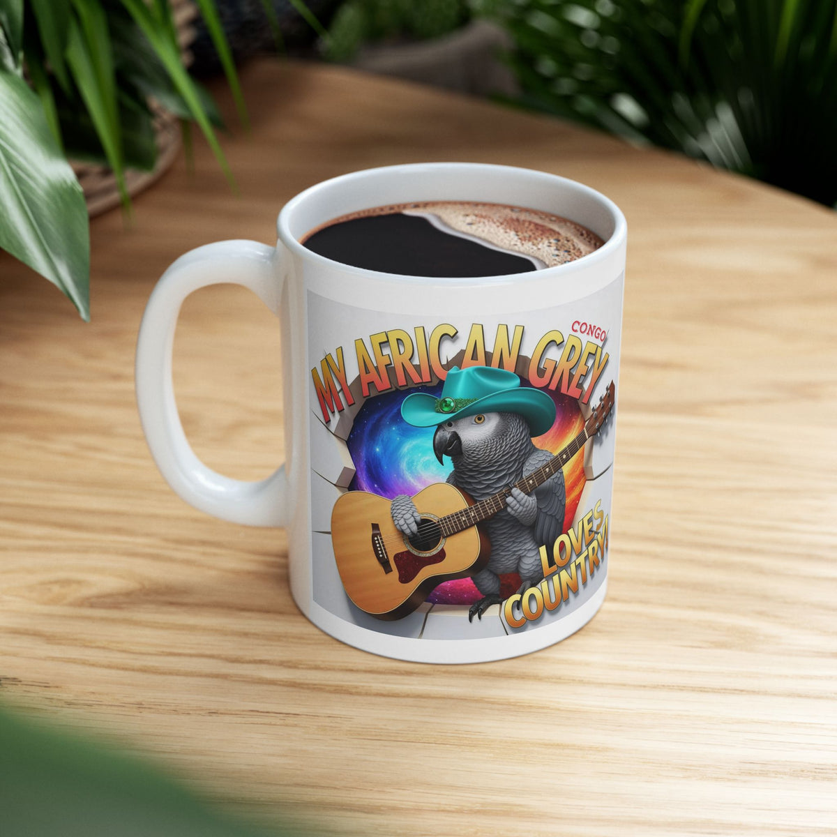 African Grey Congo Loves Country Mug