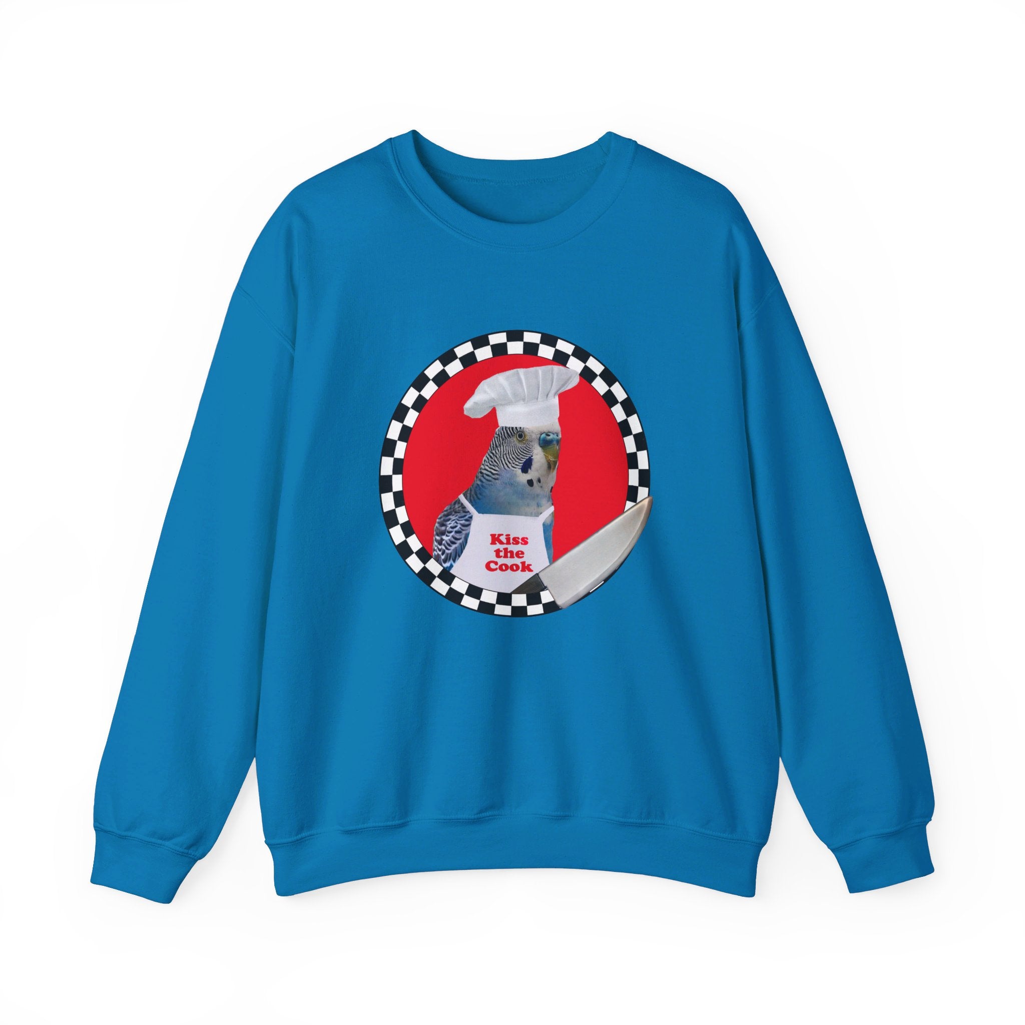 Kiss The Cook Blue Budgie Sweatshirt