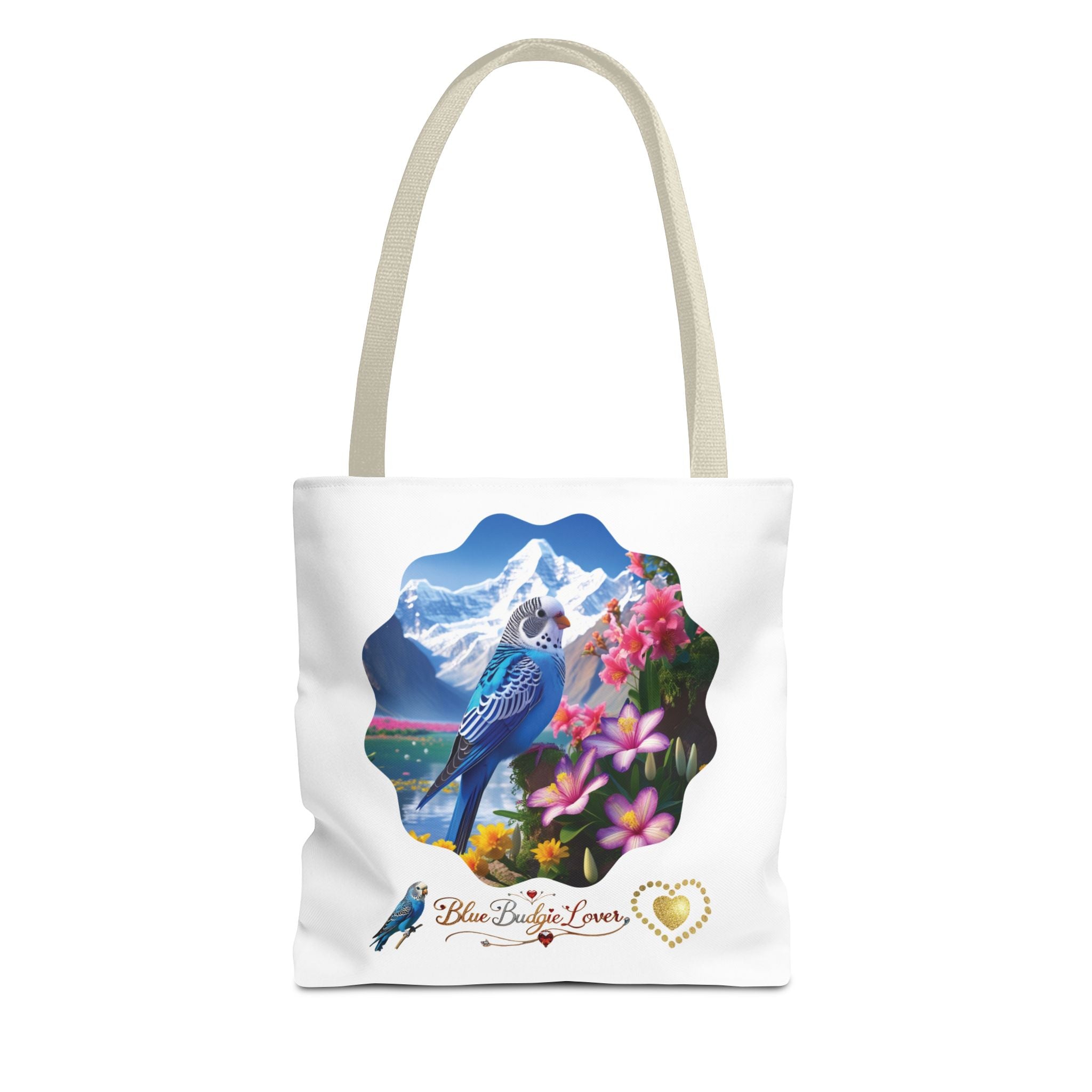 Floral Blue Budgie Nature Tote Bag