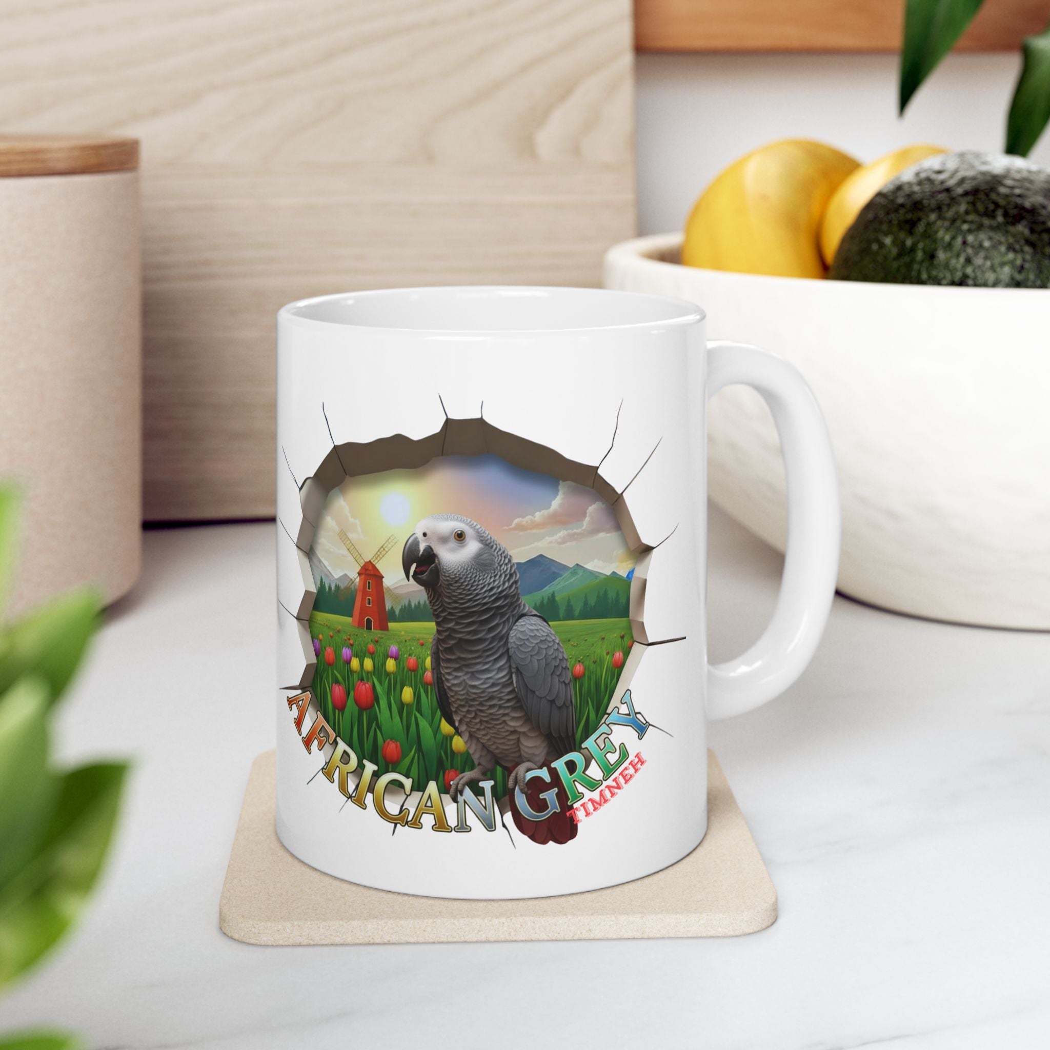 African Grey Timneh Meadow Mug