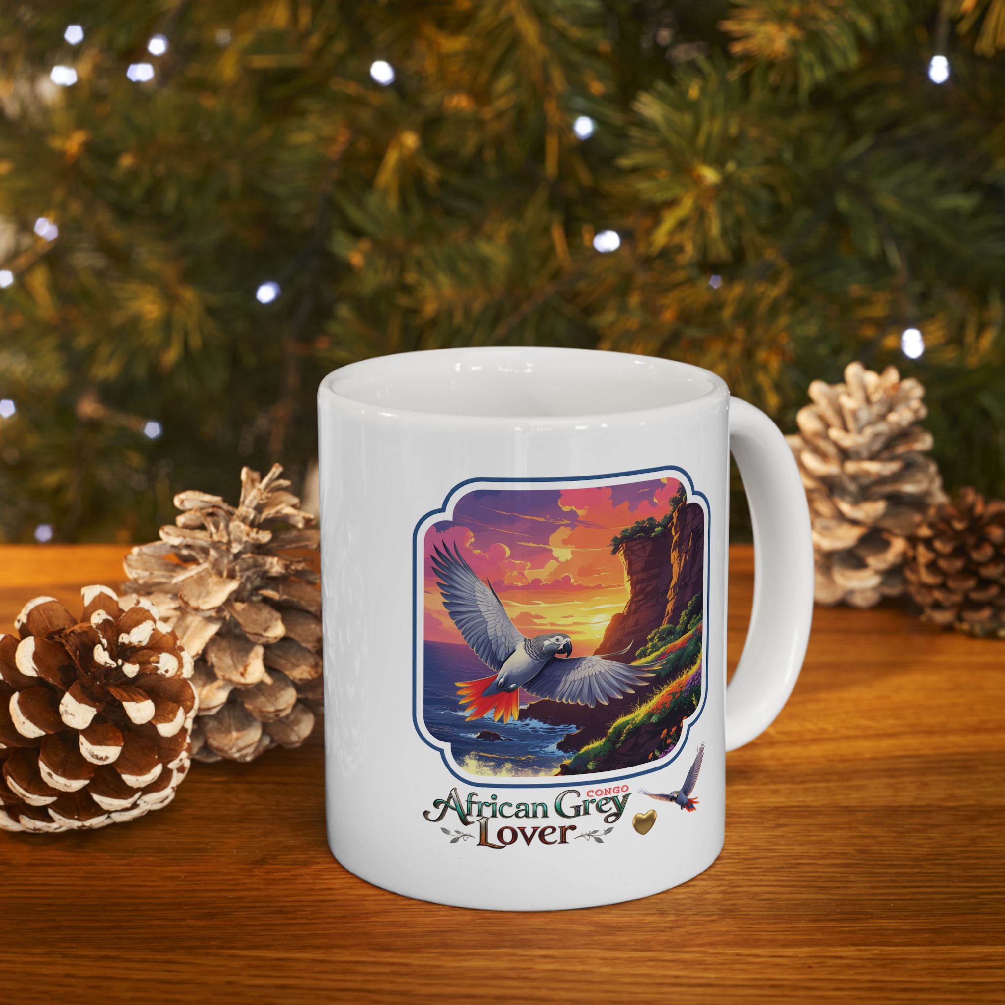 African Grey Congo Ceramic Mug