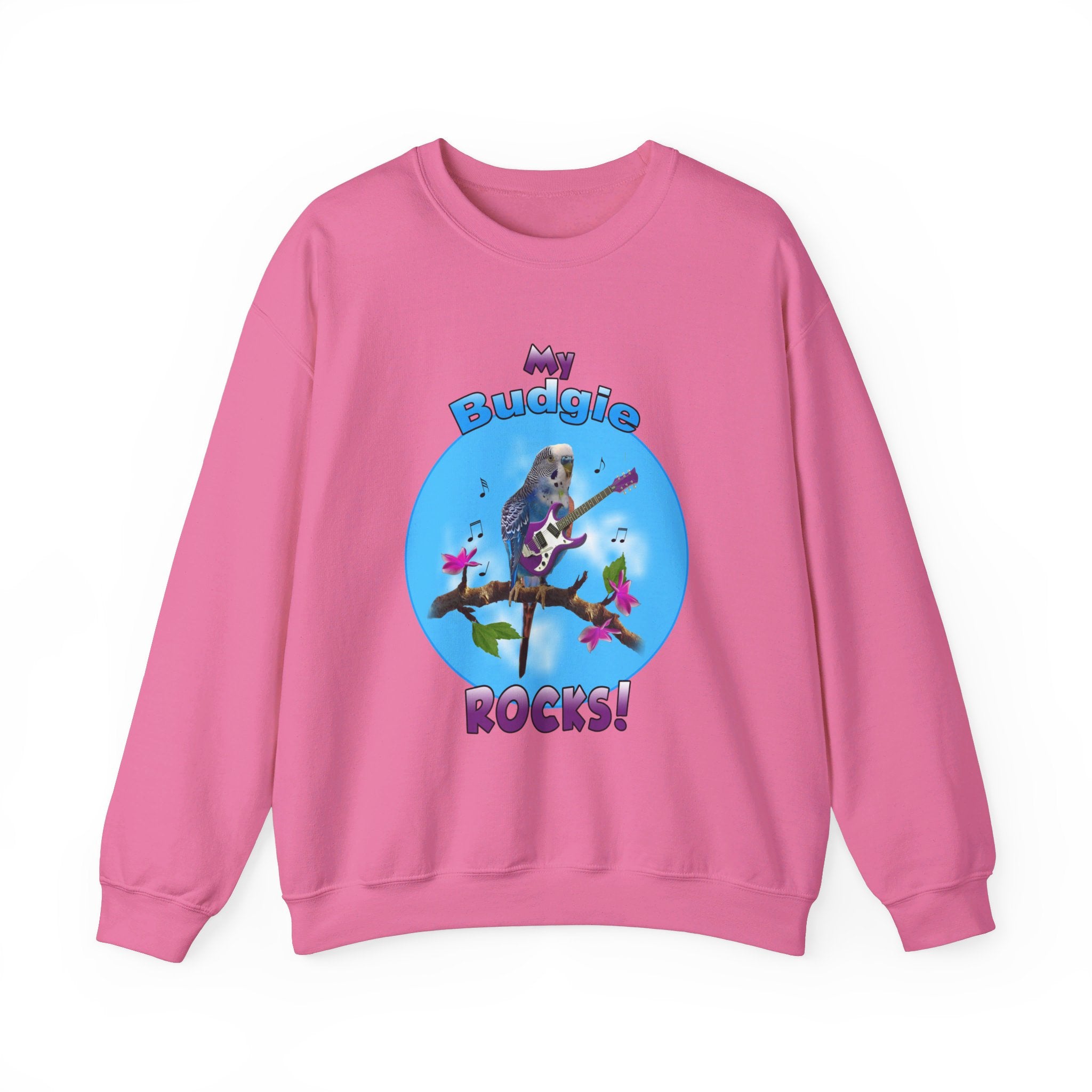 My Blue Budgie Rocks Guitar Sweatshirt