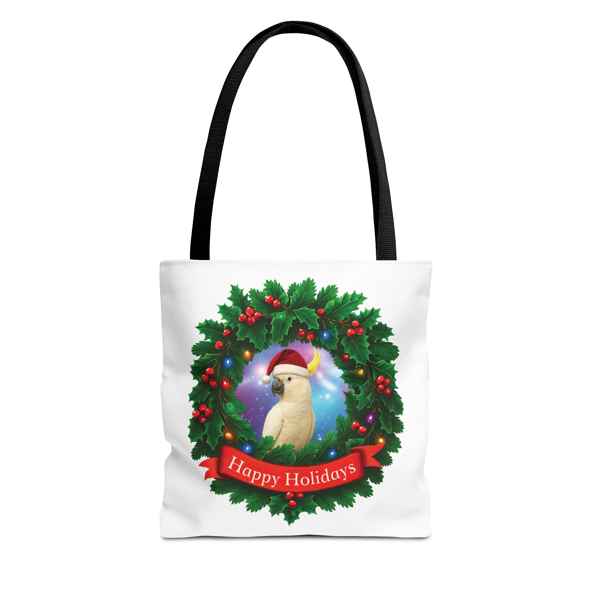 Happy Holidays Cockatoo Tote Bag