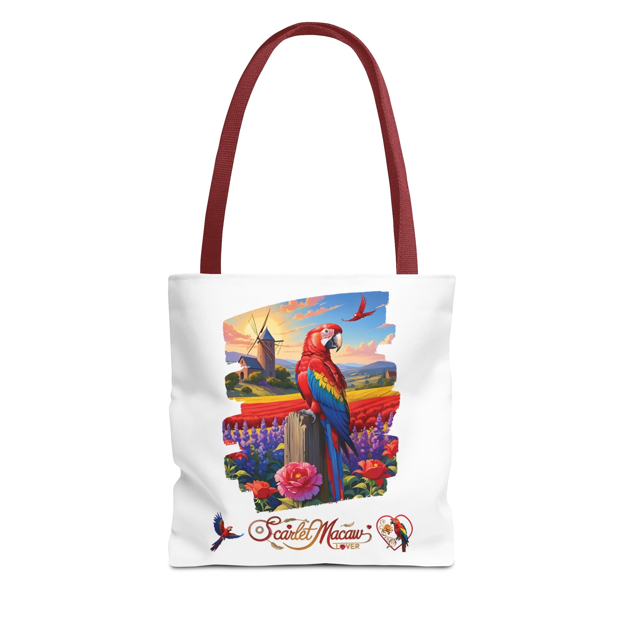Scarlet Macaw Lover Floral Tote Bag