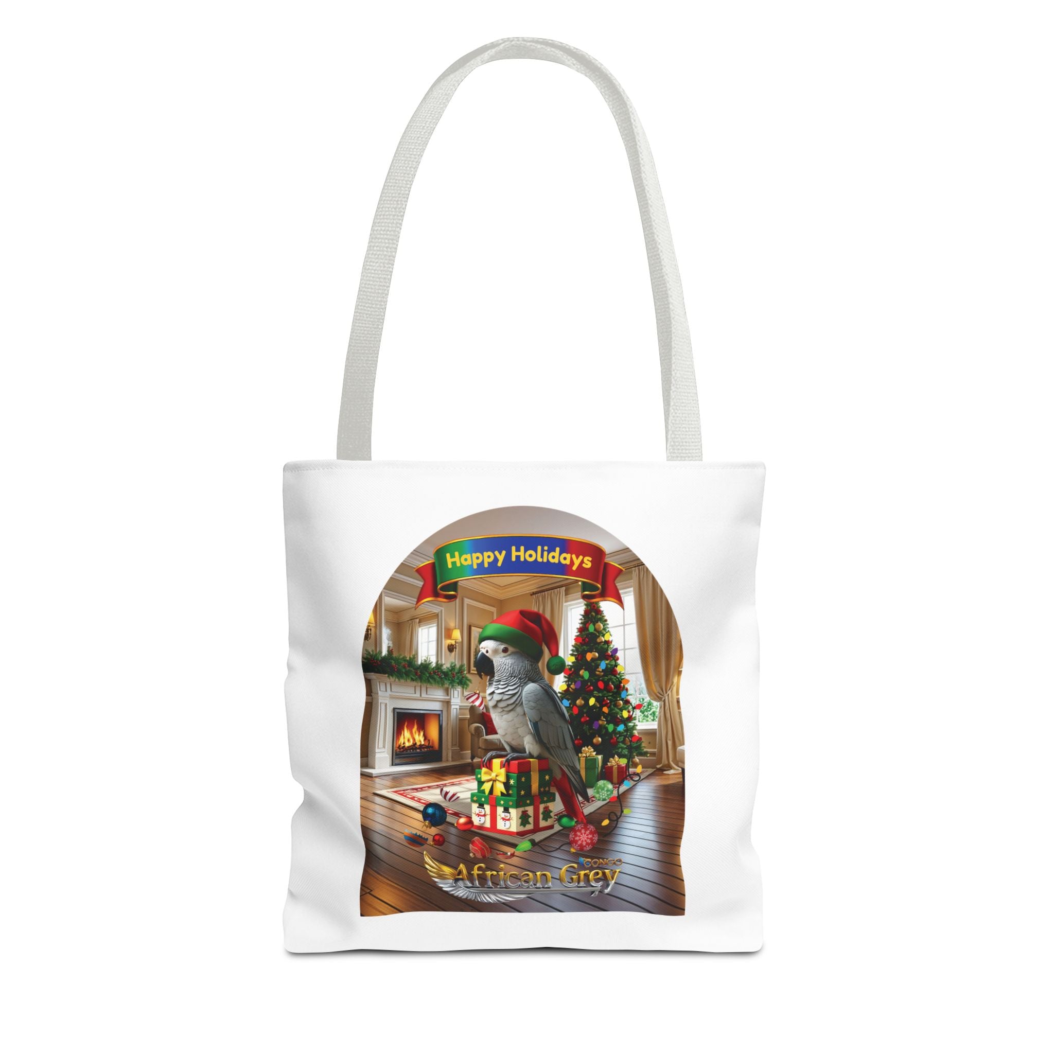 Happy Holidays African Grey Congo Tote Bag