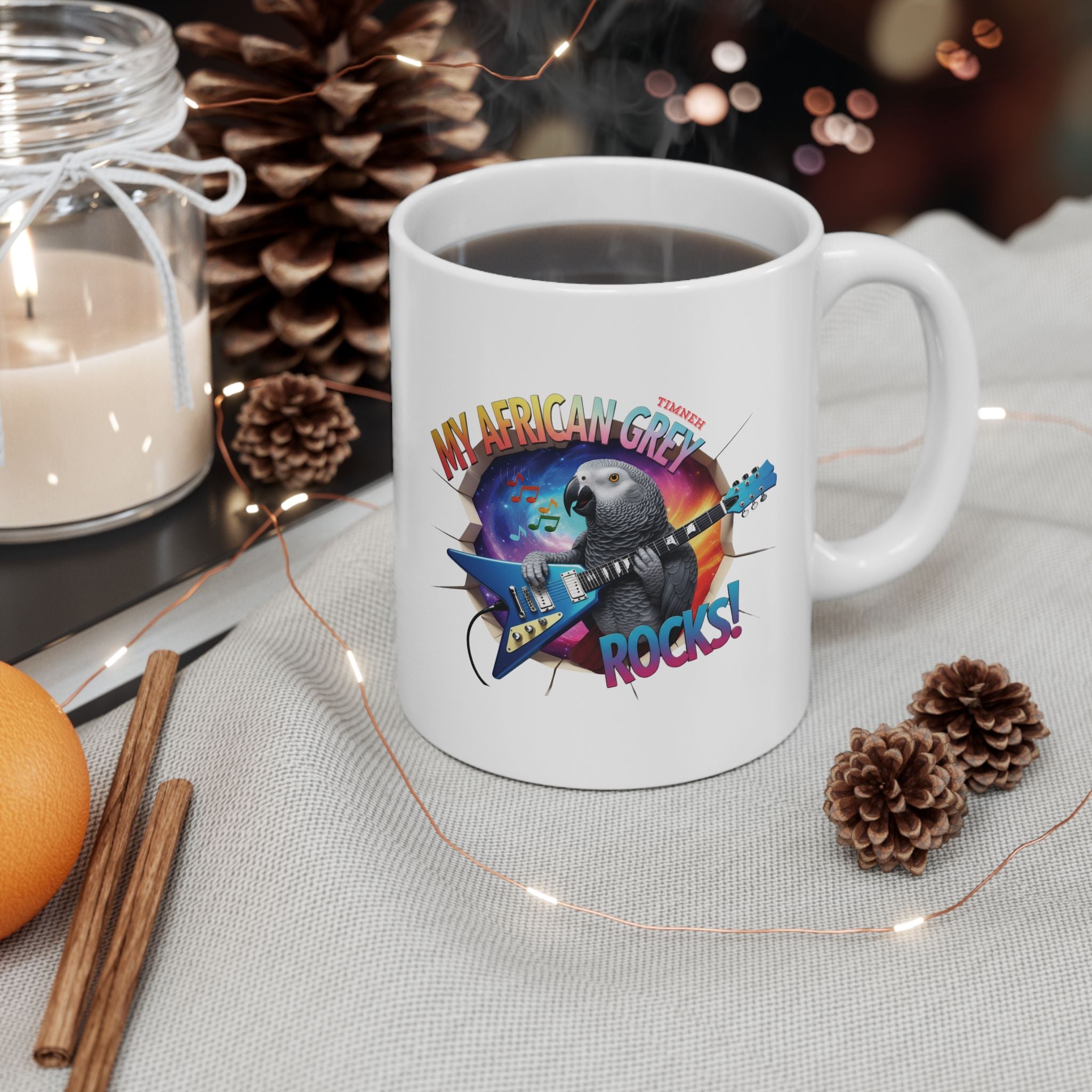 African Grey Timneh Rocks Mug