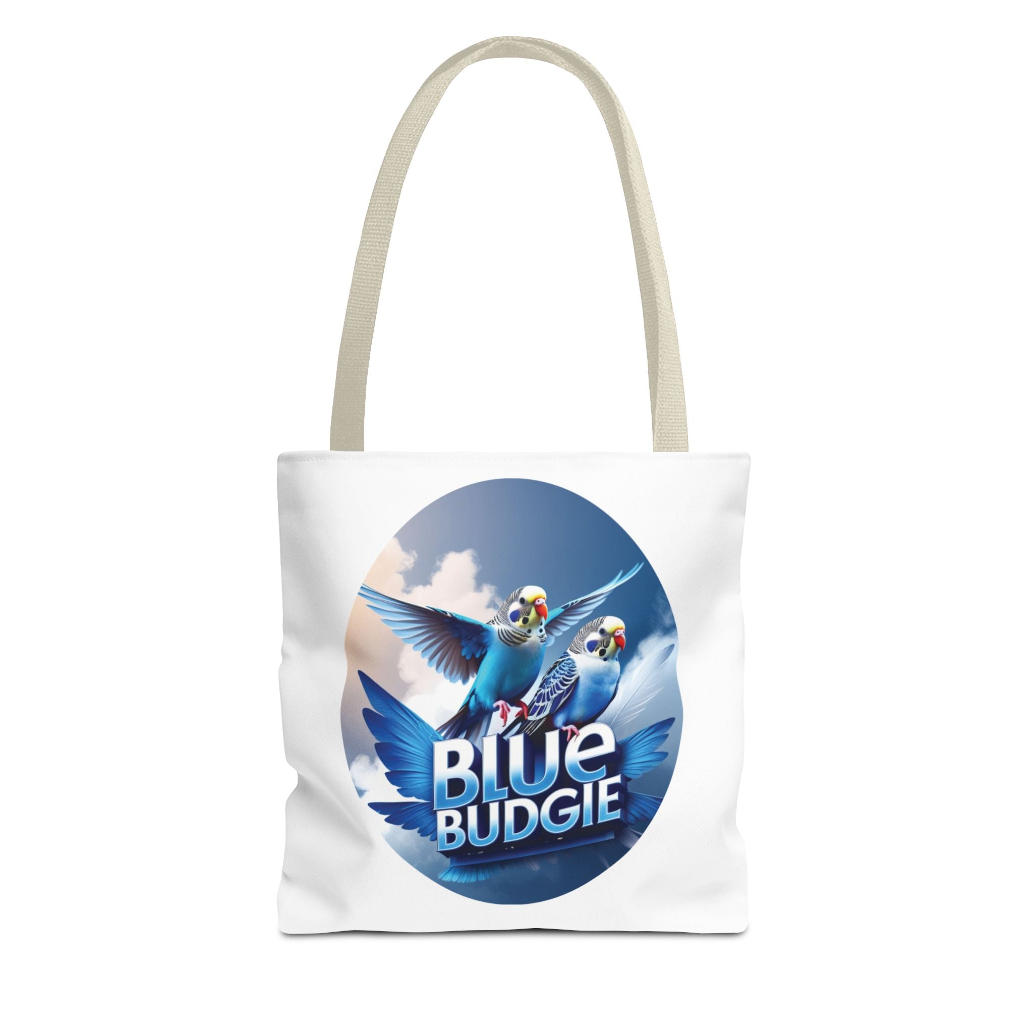 Blue Budgie Flying Sky Tote Bag
