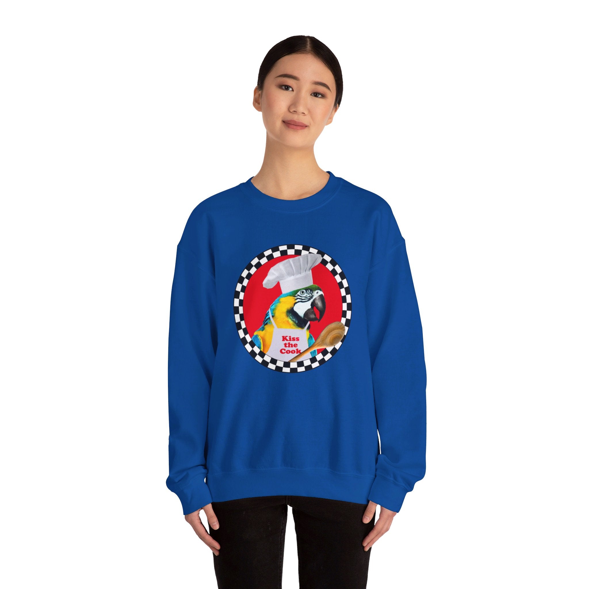 Kiss The Cook Spoon Blue And Gold Sweatshirt