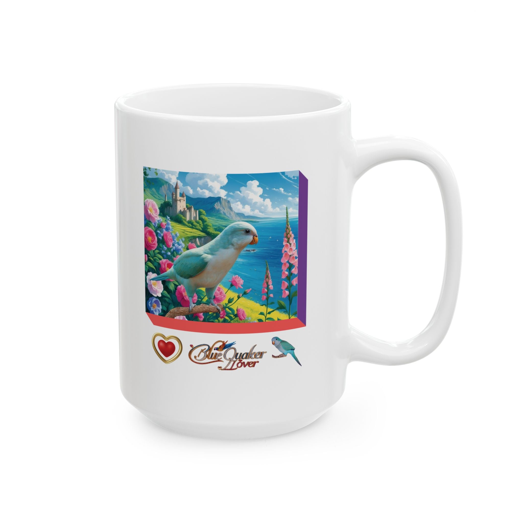 Blue Quaker Floral Lake Mug