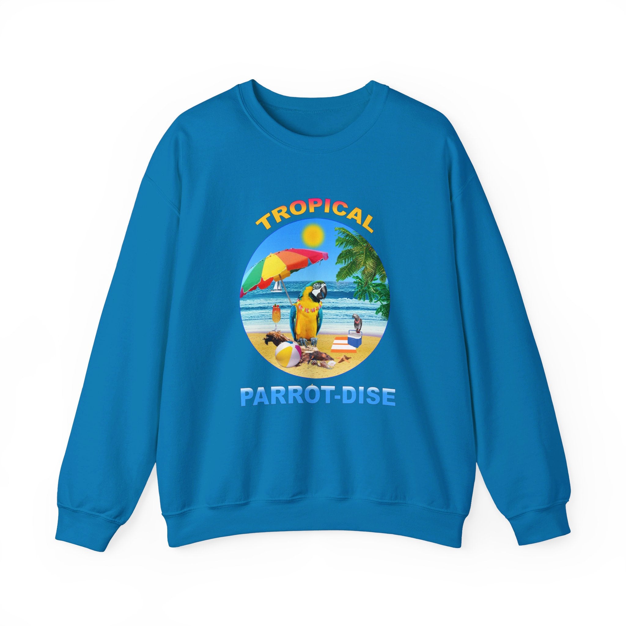 Tropical Parrot-Dise Blue And Gold Sweatshirt