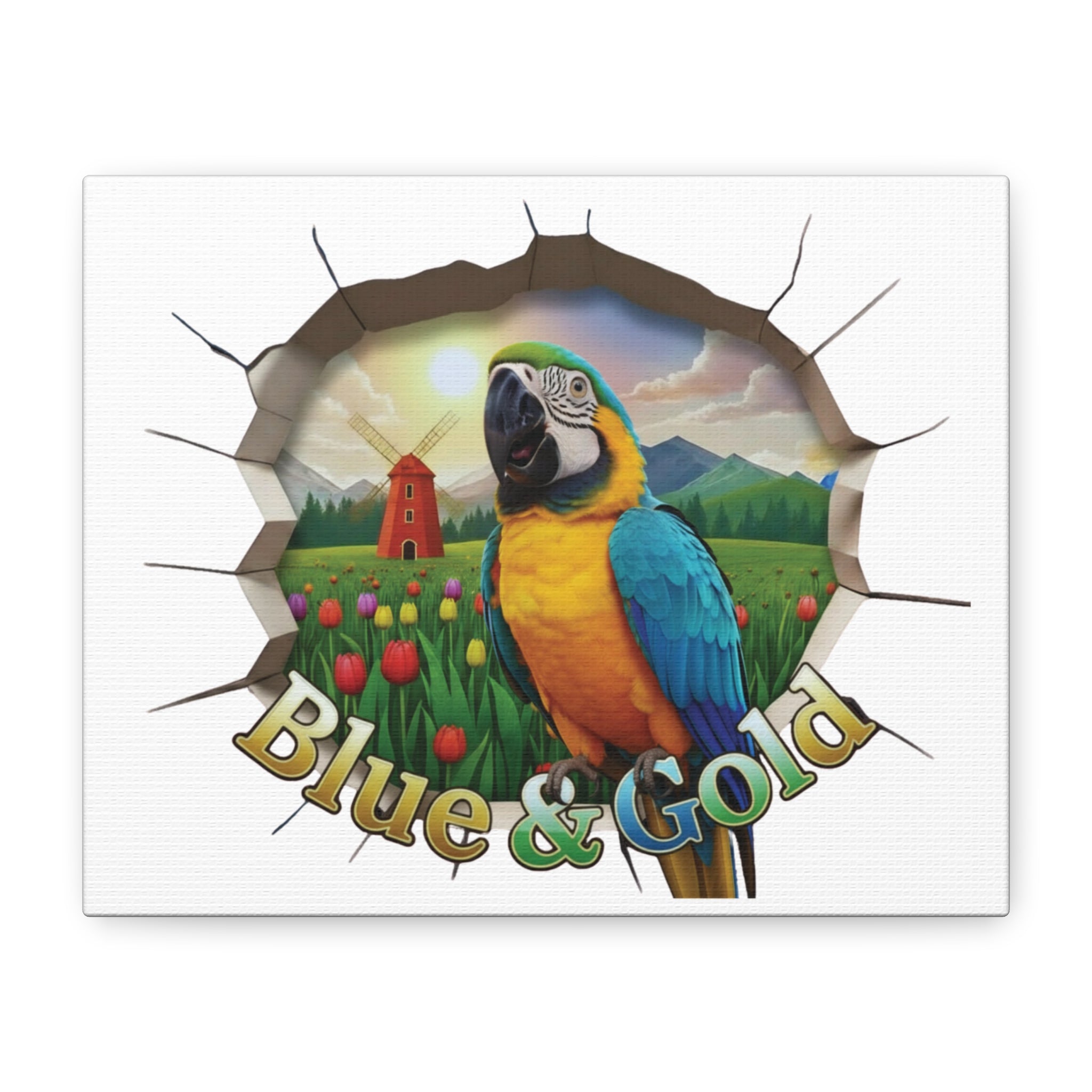 Blue & Gold Parrot Wall-Hanging