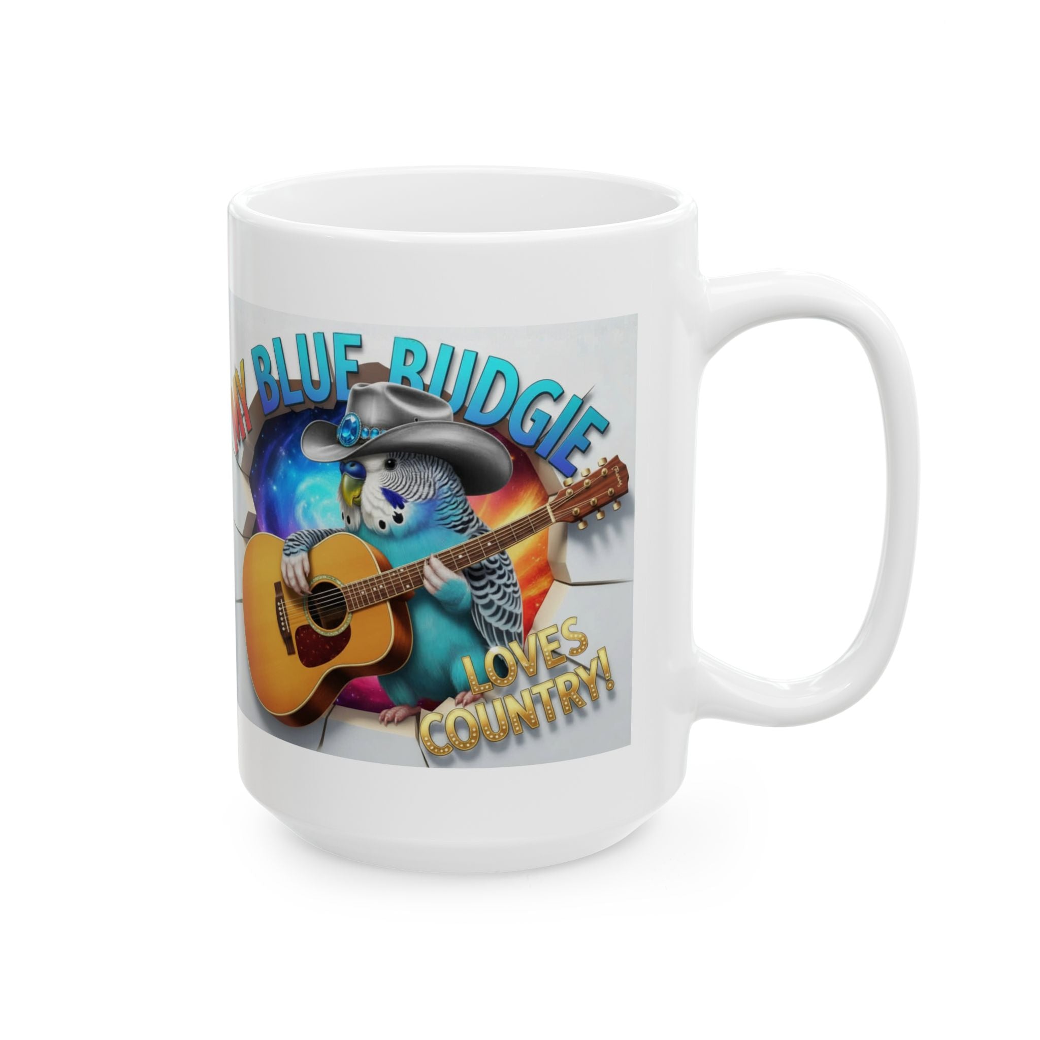 My Blue Budgie Loves Country Mug