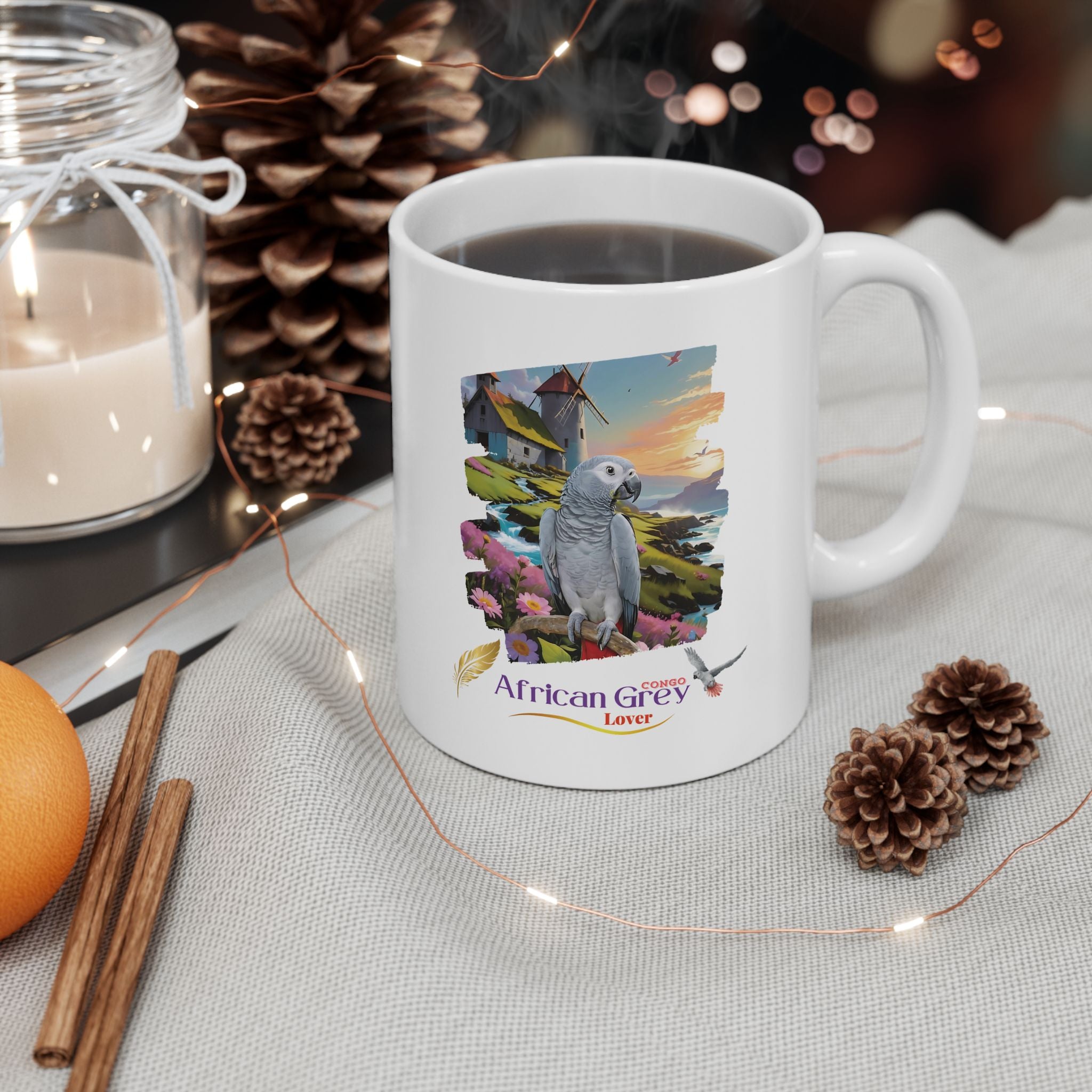 African Grey Congo Ceramic Mug