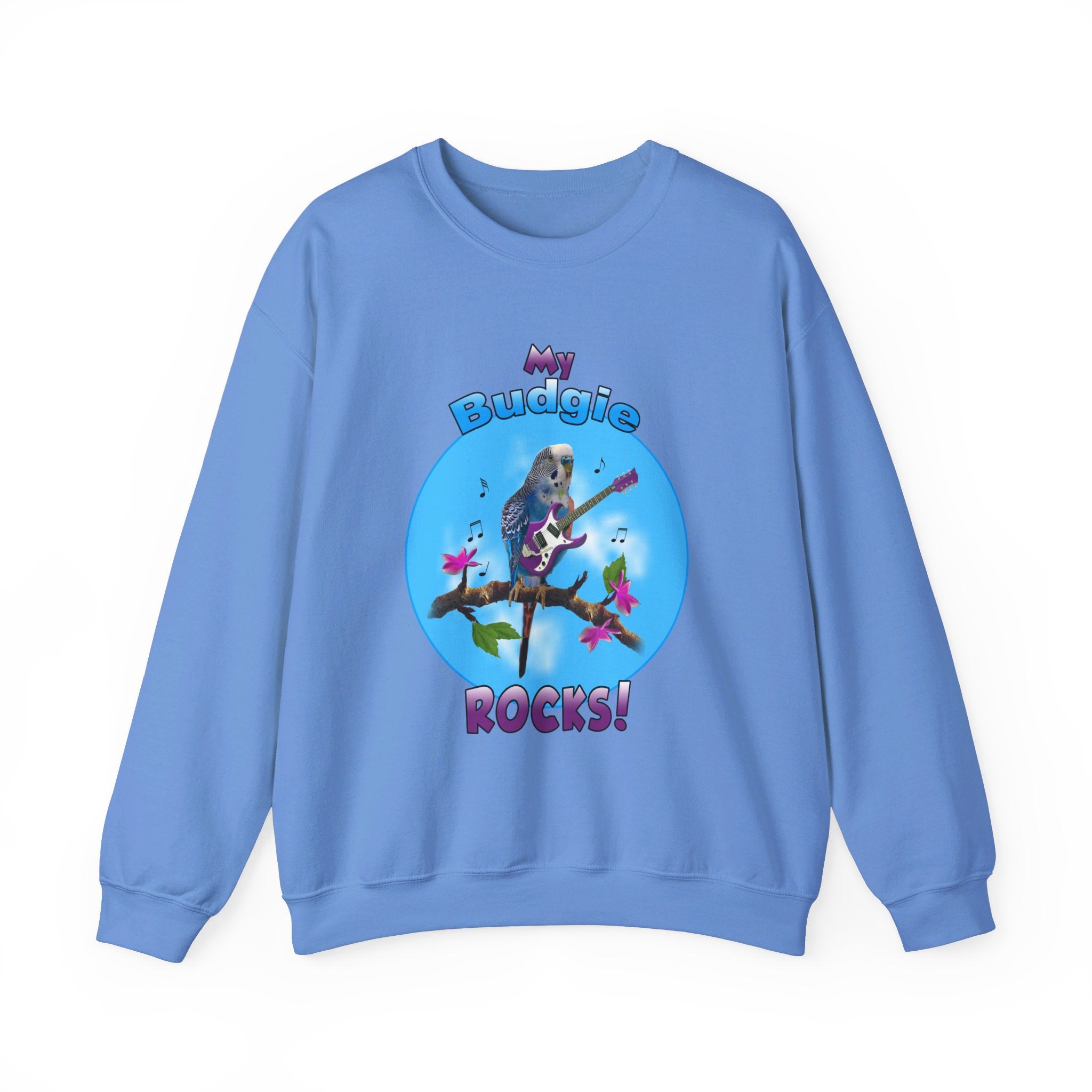 My Blue Budgie Rocks Guitar Sweatshirt