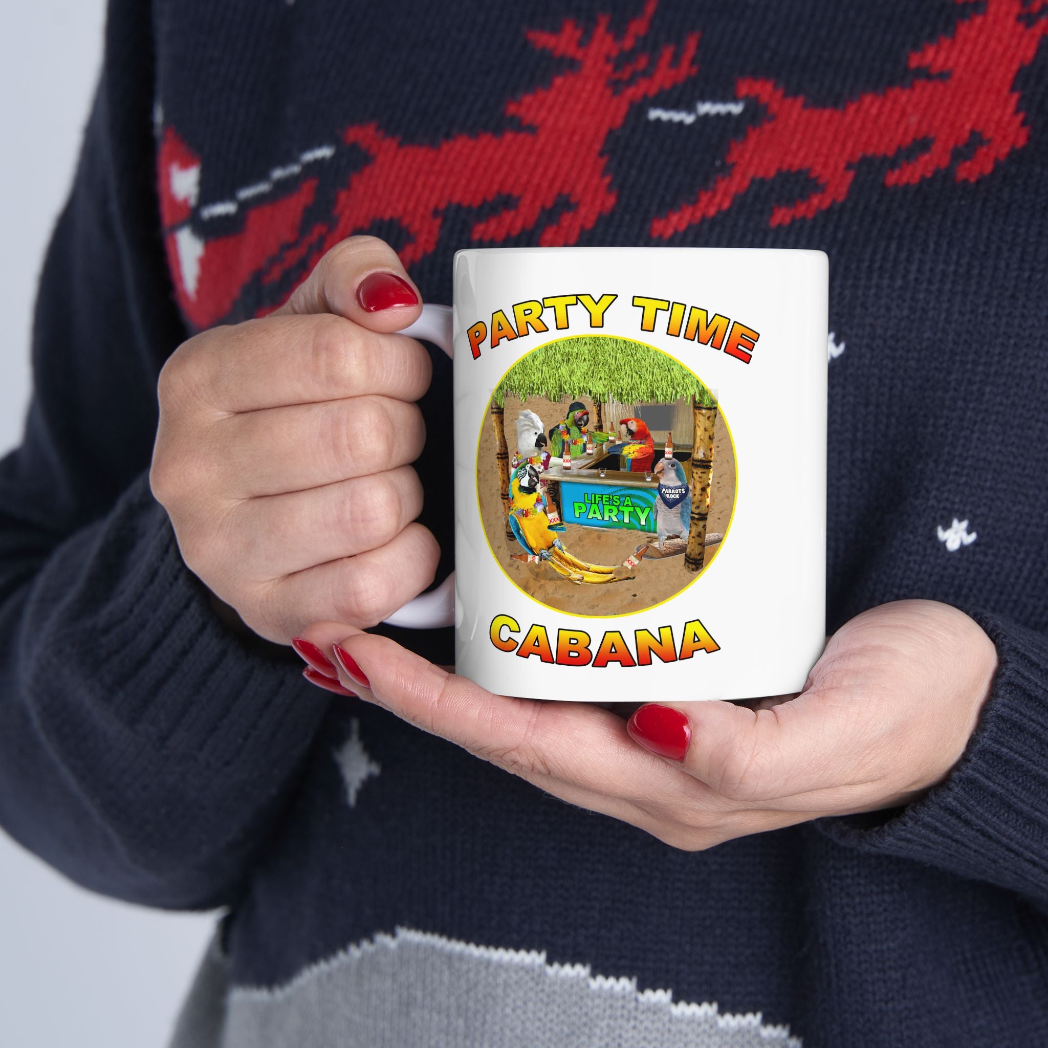 Party Time Cabana Blue Quaker Mug