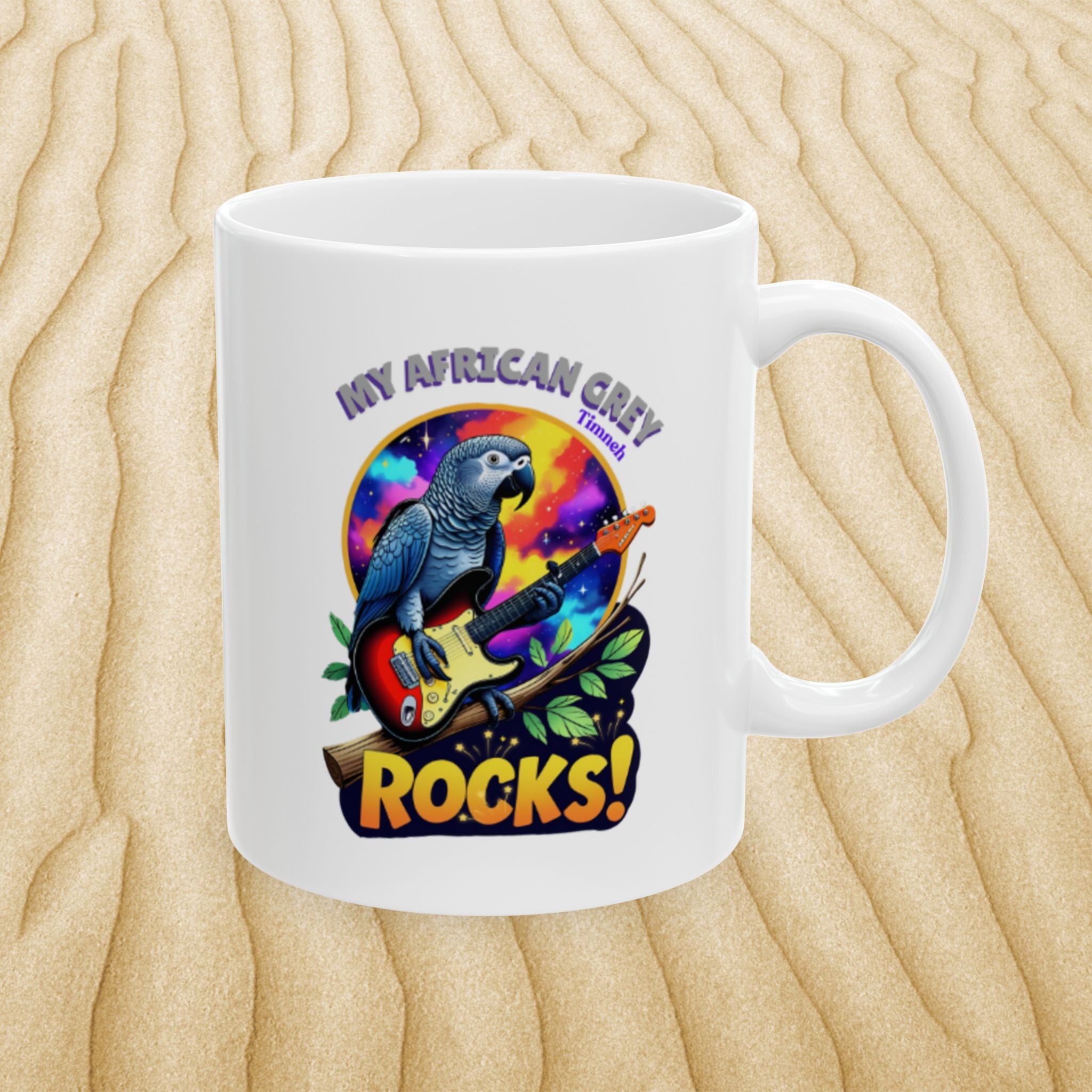 African Grey Timneh Rocks Mug
