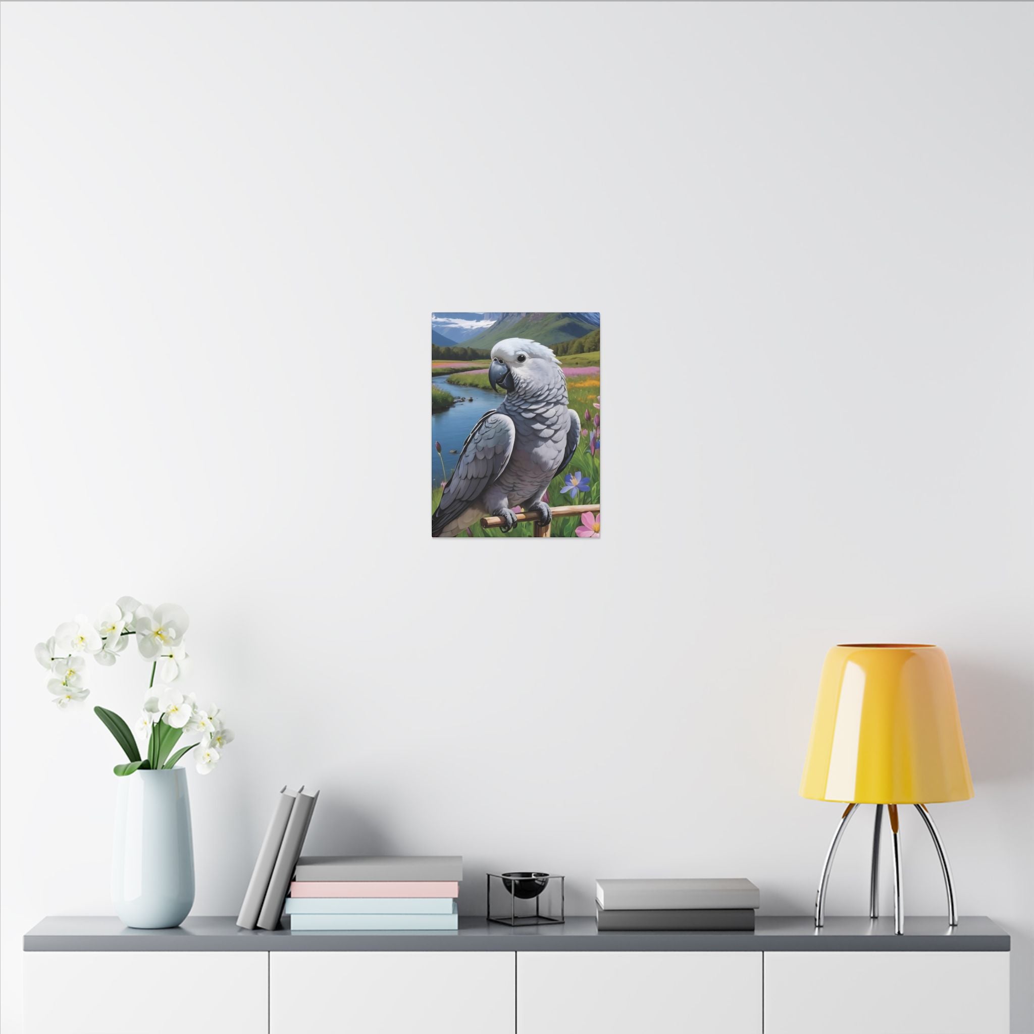 African Grey Congo Canvas Art Wall Hanging