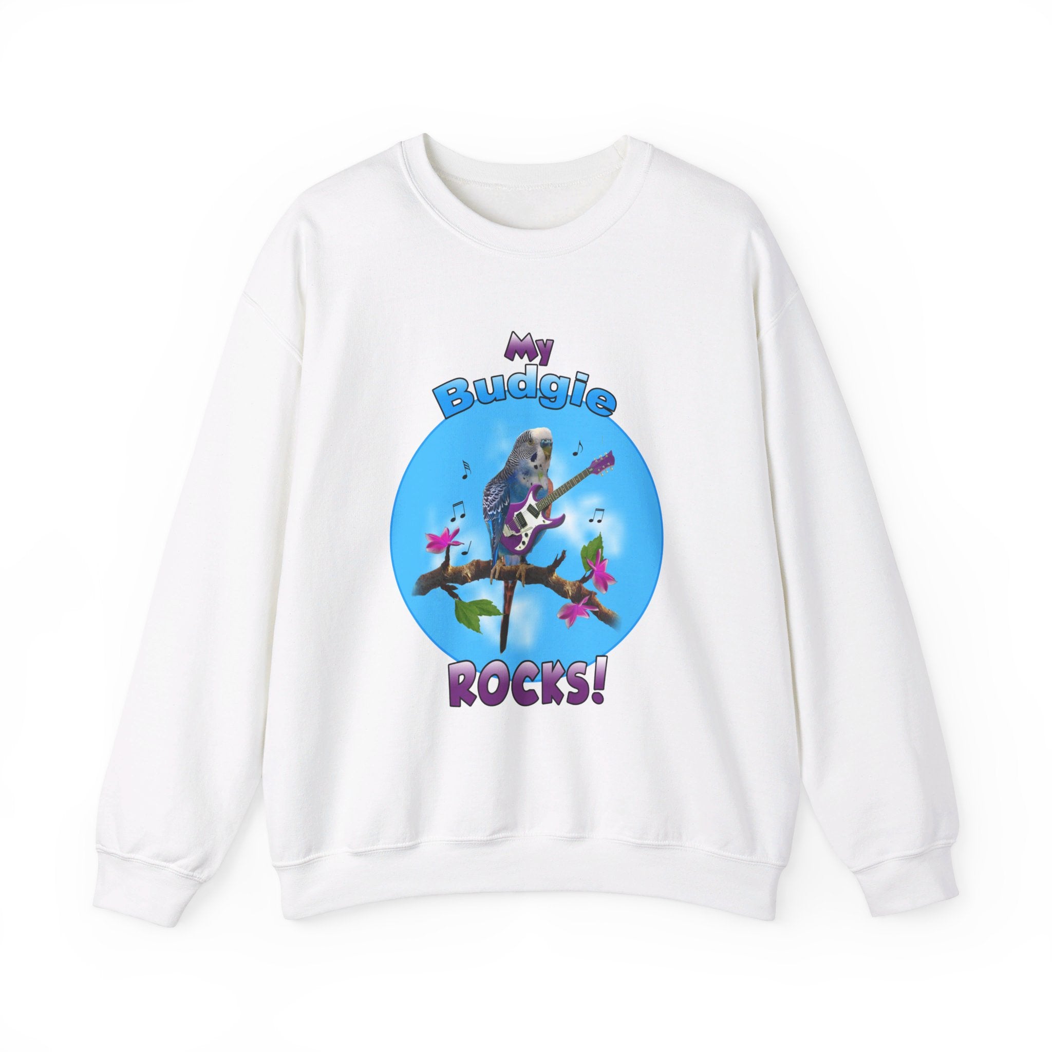 My Blue Budgie Rocks Guitar Sweatshirt