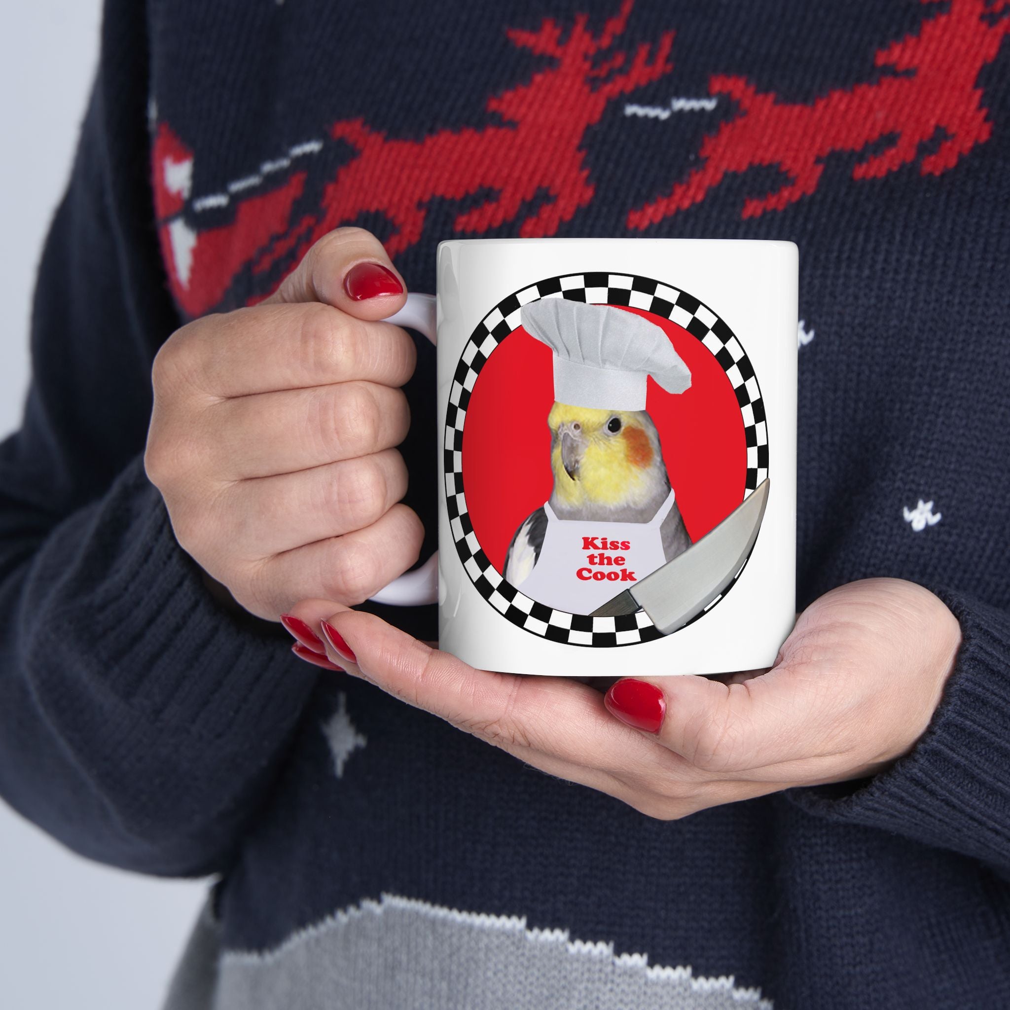 Kiss The Cook Cockatiel Mug
