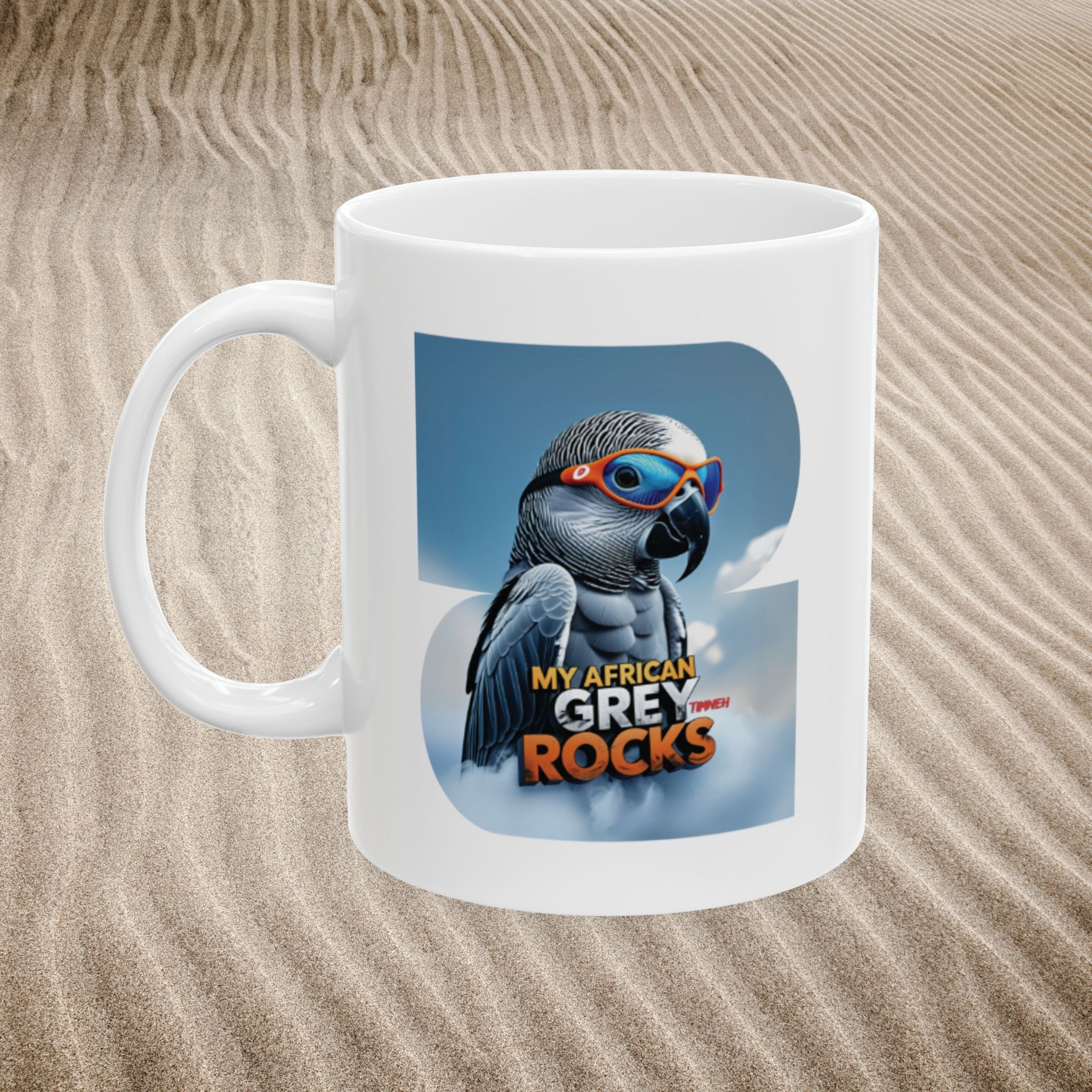 African Grey Timneh Rocks Mug