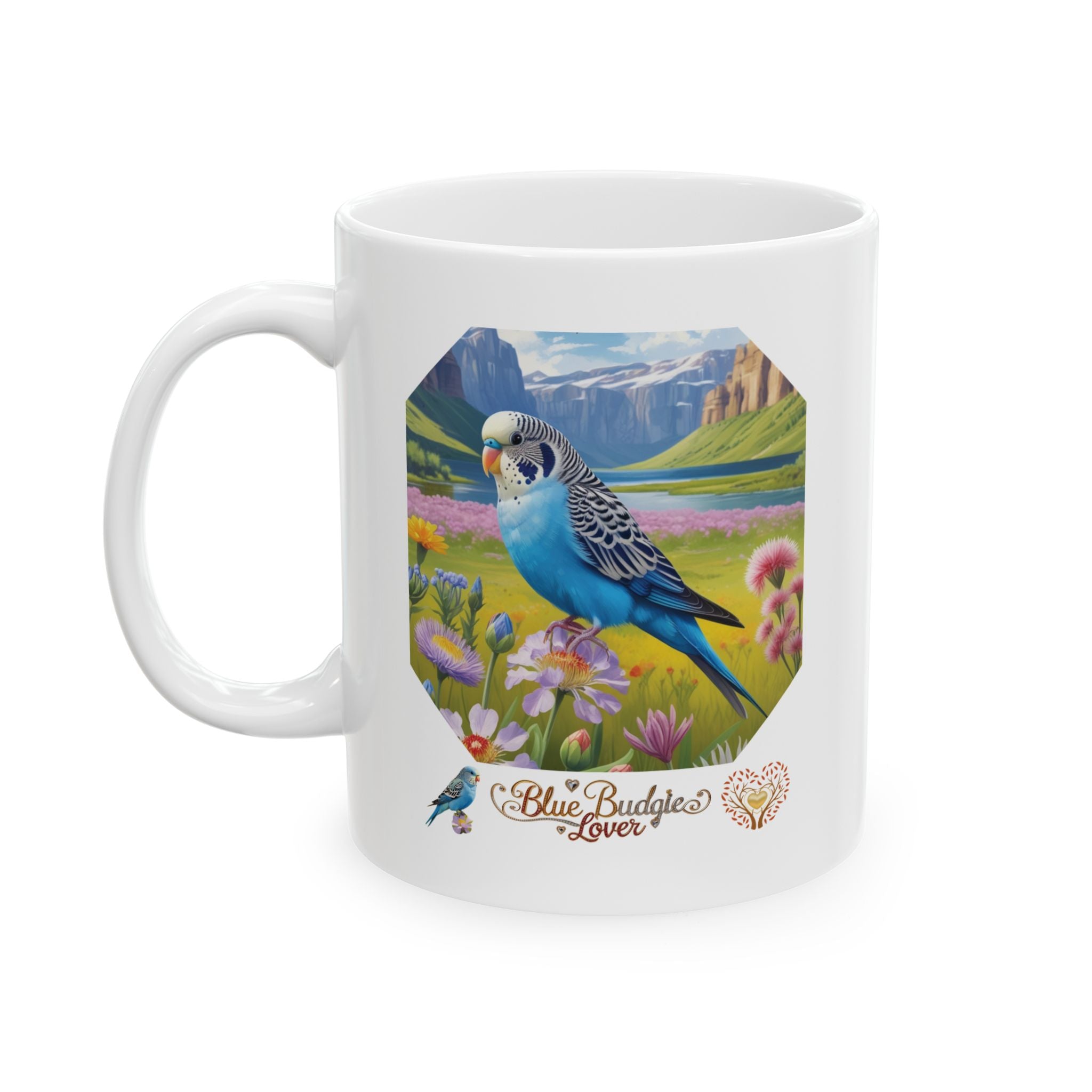 Blue Budgie Lover Nature Scenic Mug