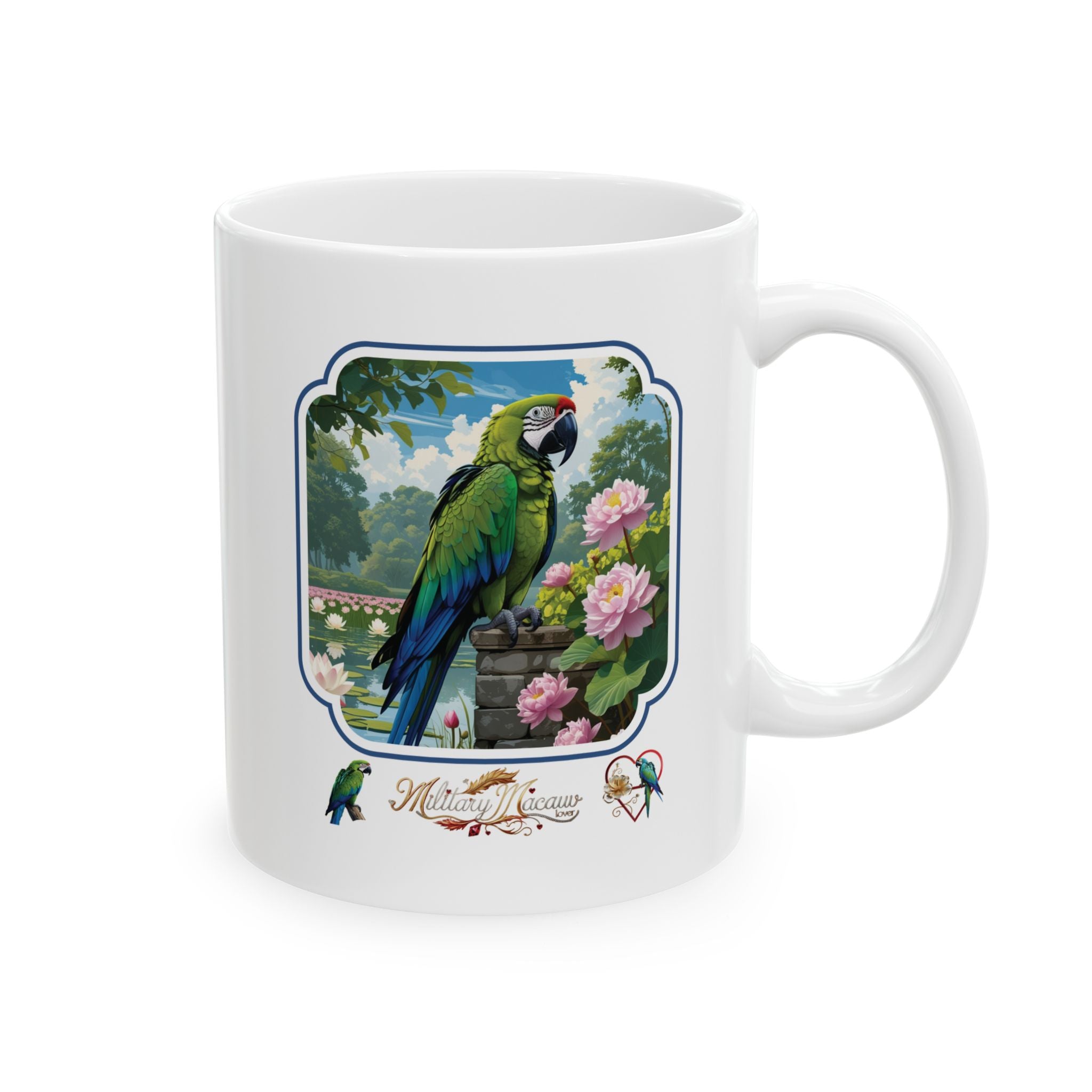 Military Macaw Lover Floral Mug