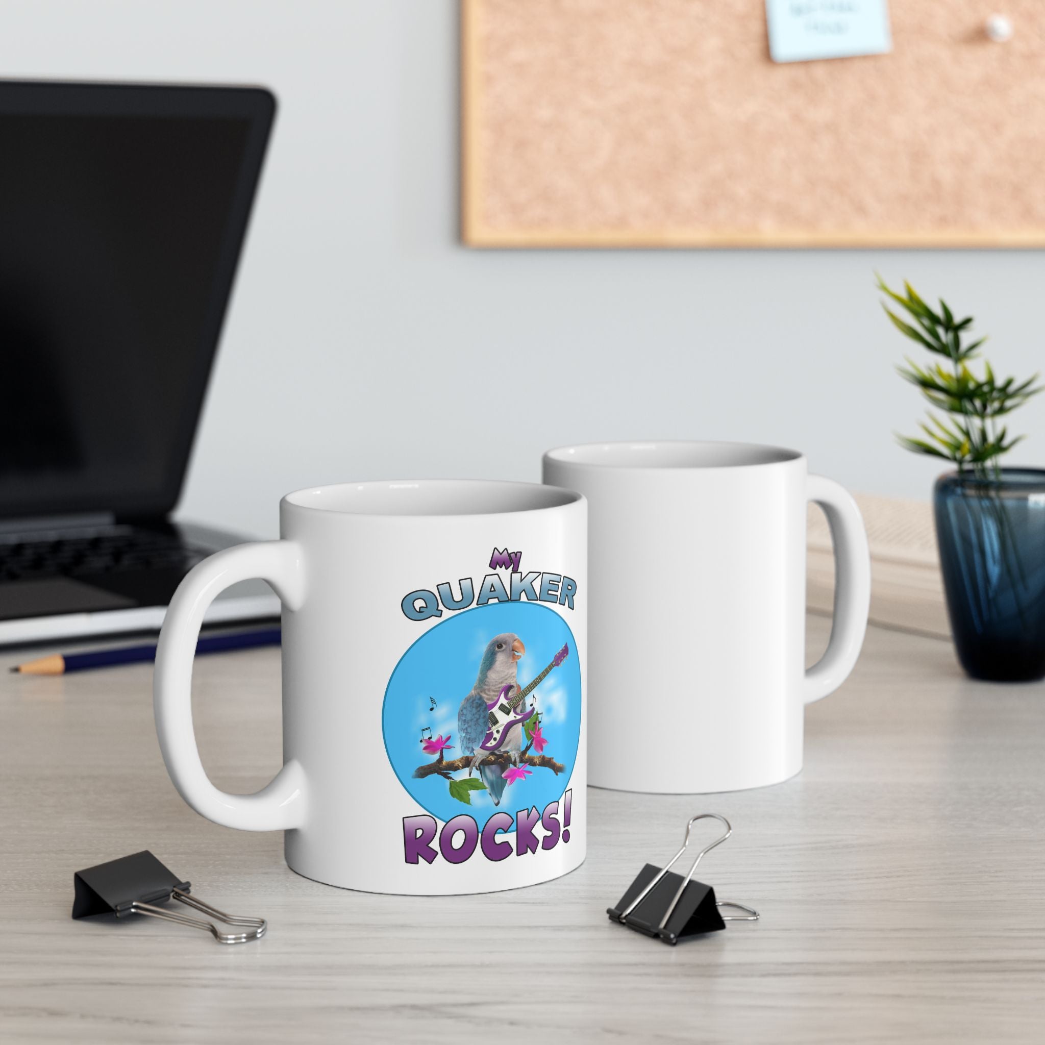 My Blue Quaker Rocks Guitar Mug