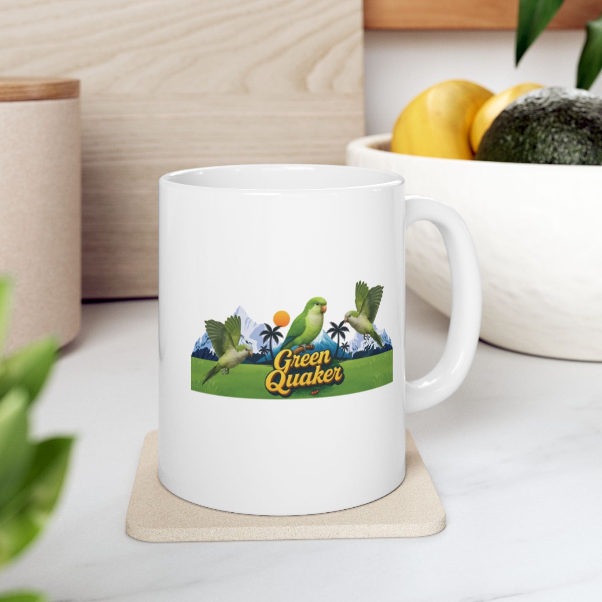 Green Quaker Palm Tree Mug