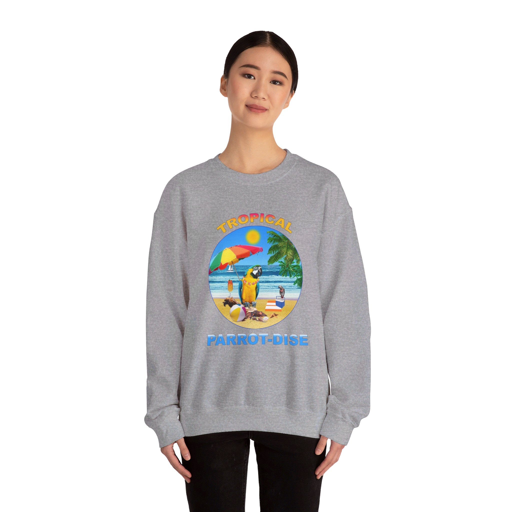Tropical Parrot-Dise Blue And Gold Sweatshirt