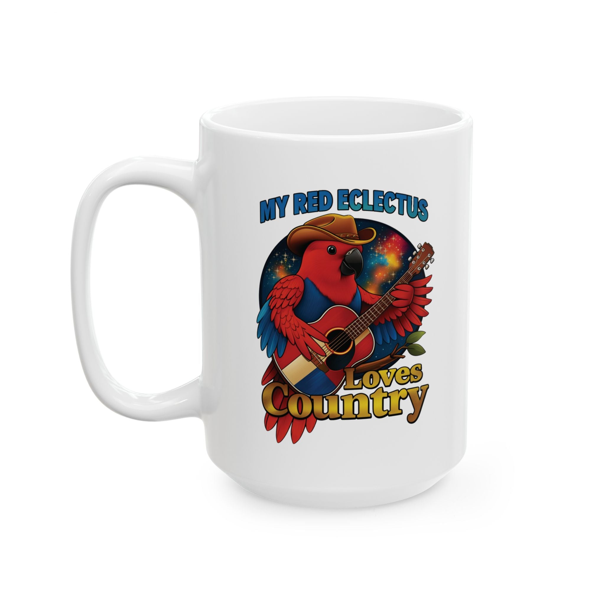 My Red Eclectus Loves Country Mug
