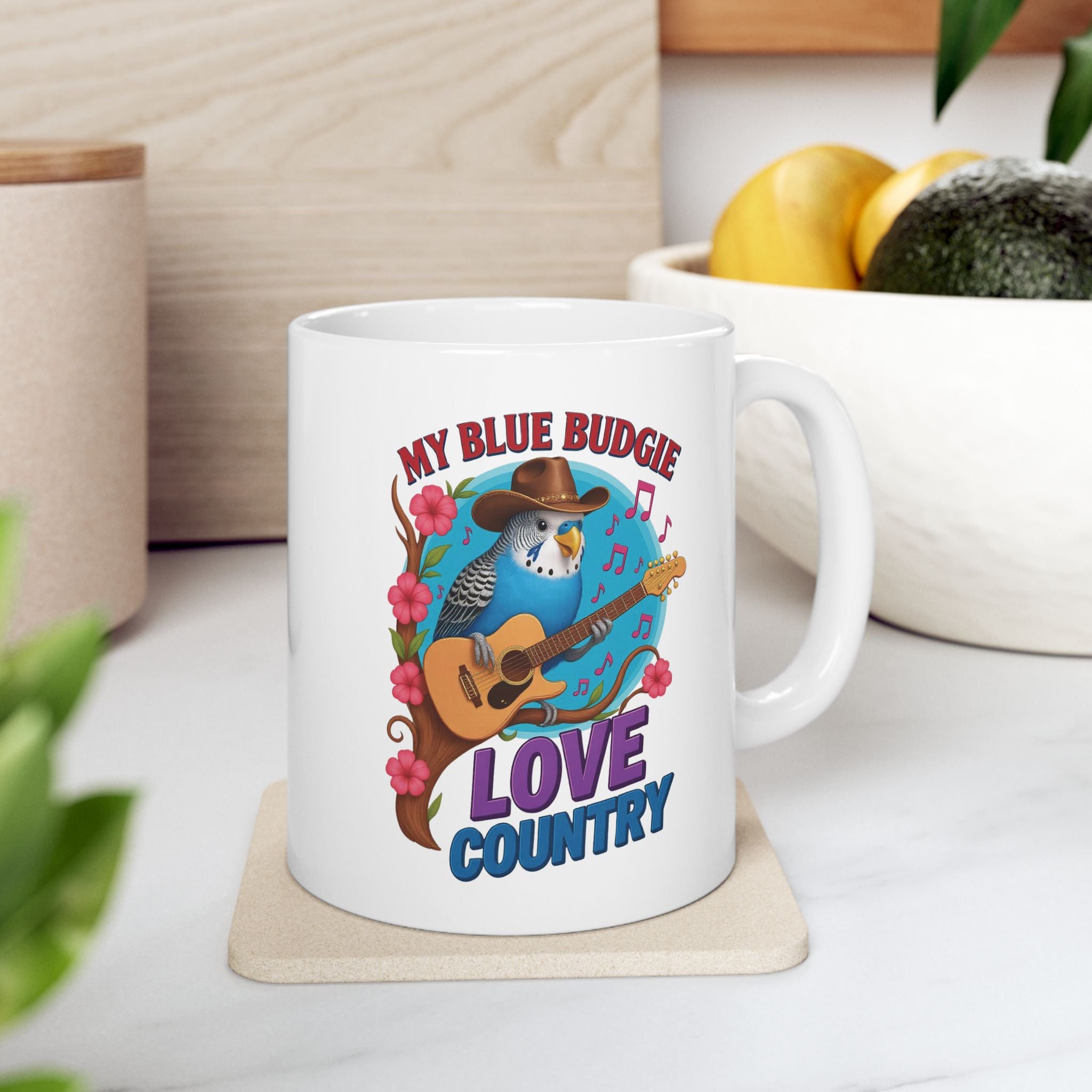 My Blue Budgie Loves Country Mug