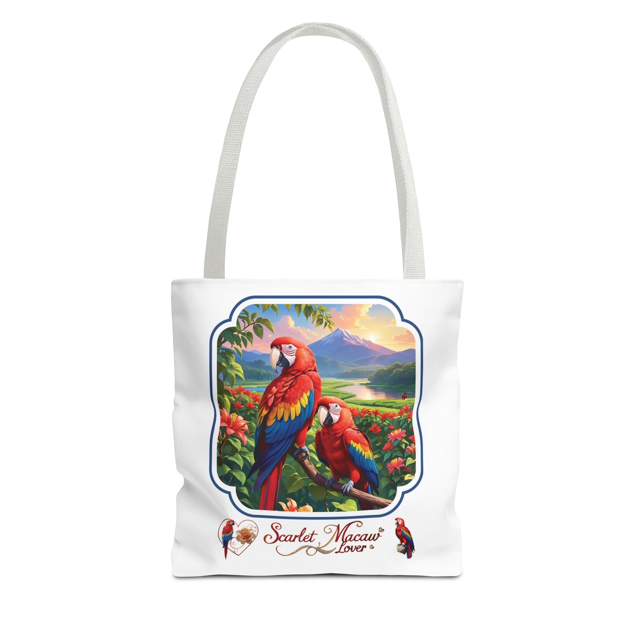 Scarlet Macaw Lover Floral Tote Bag