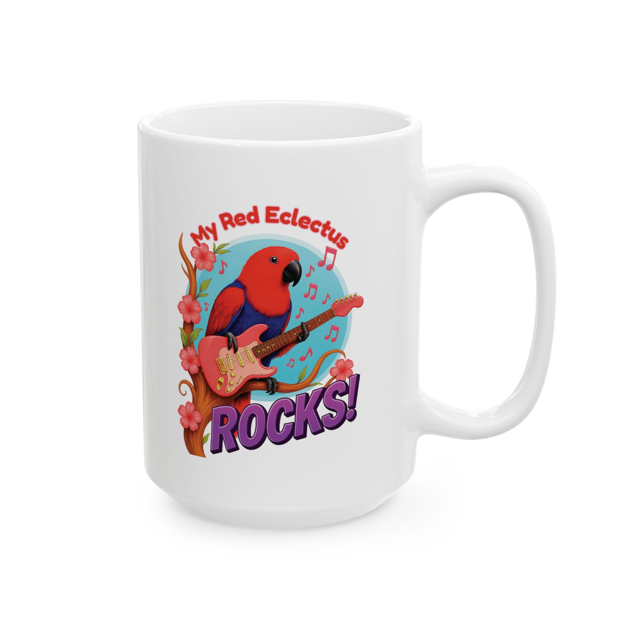 My Red Eclectus Rocks Music Mug