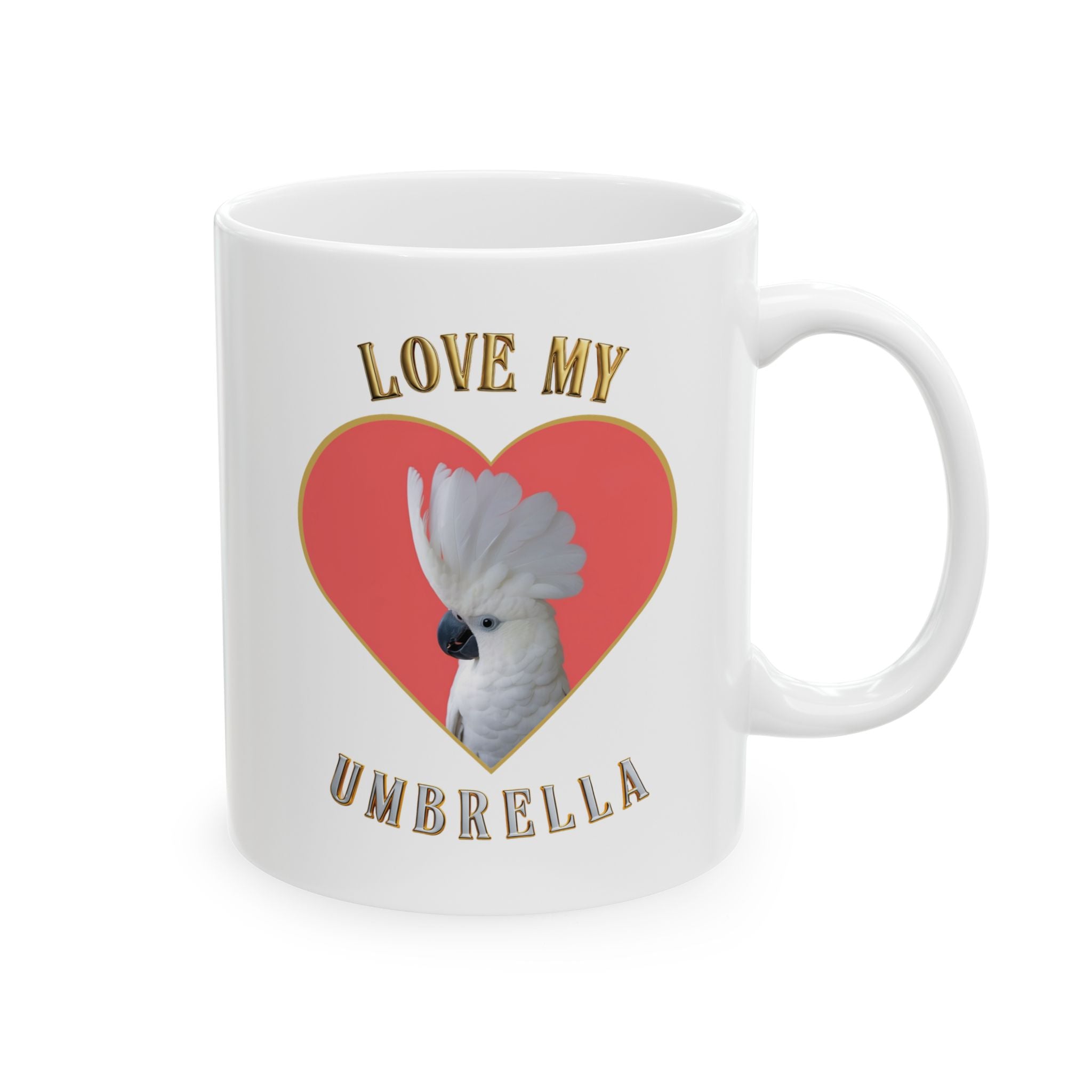 Love My White Umbrella Heart Mug