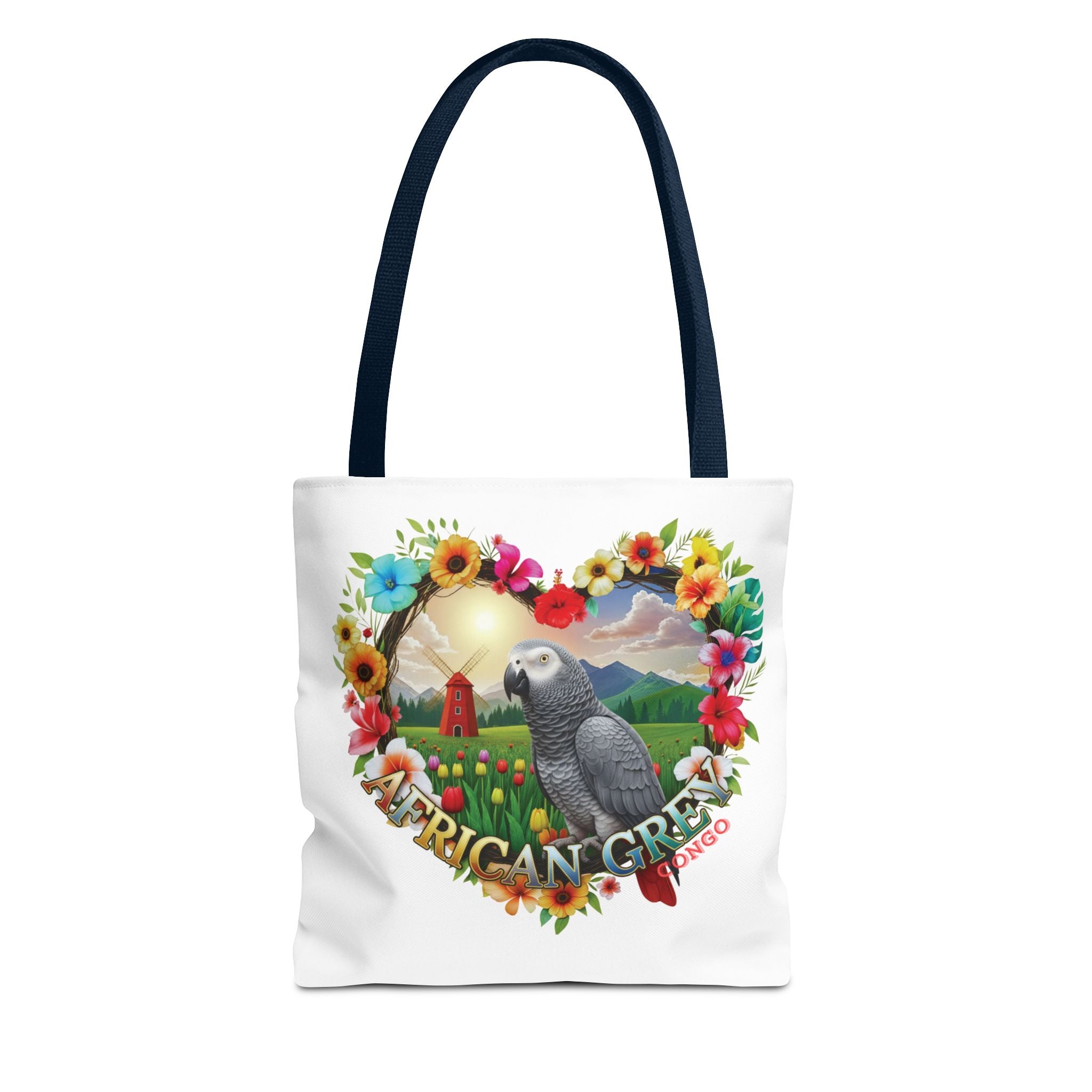 African Grey Congo Heart Tote Bag