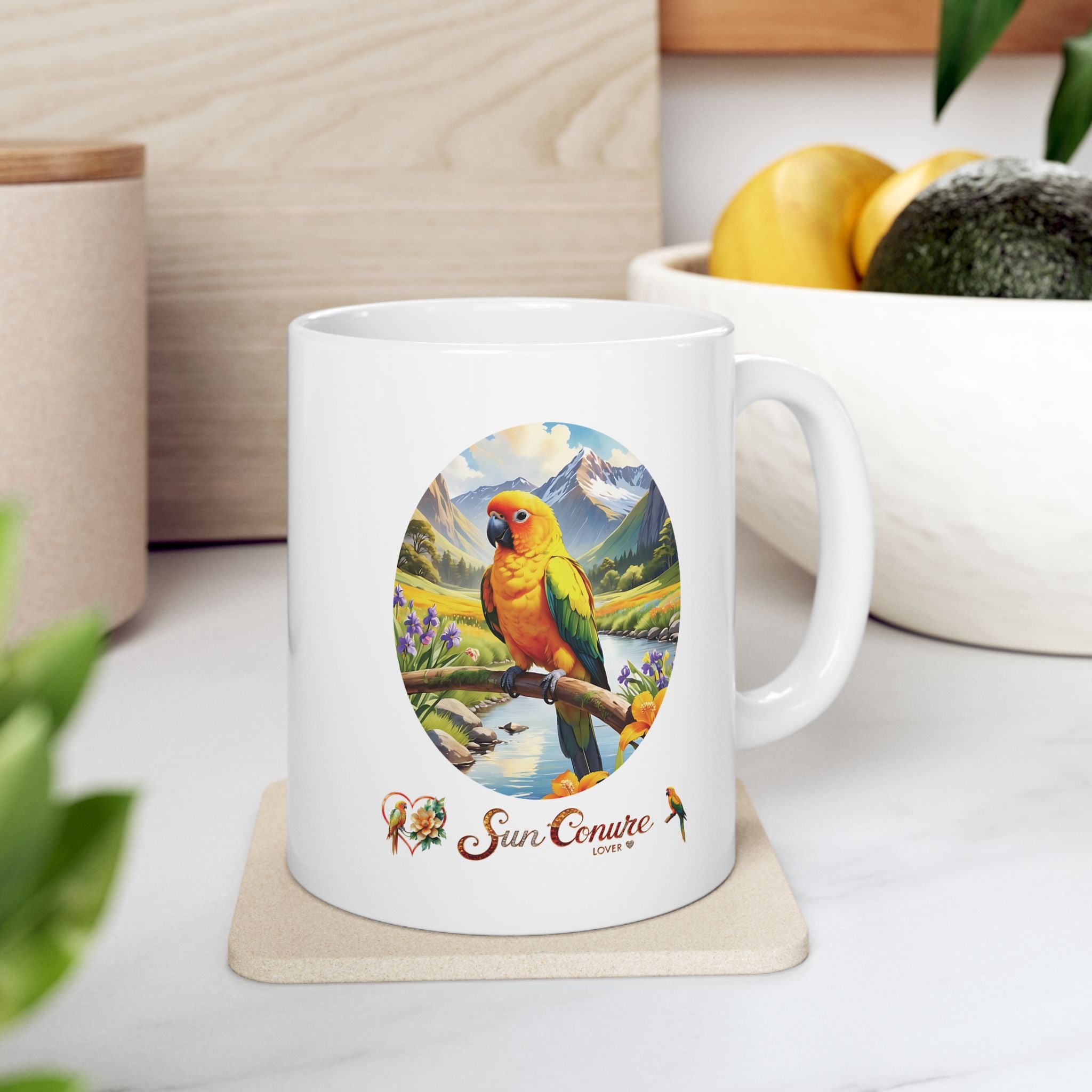 Floral Sun Conure Lover Mug