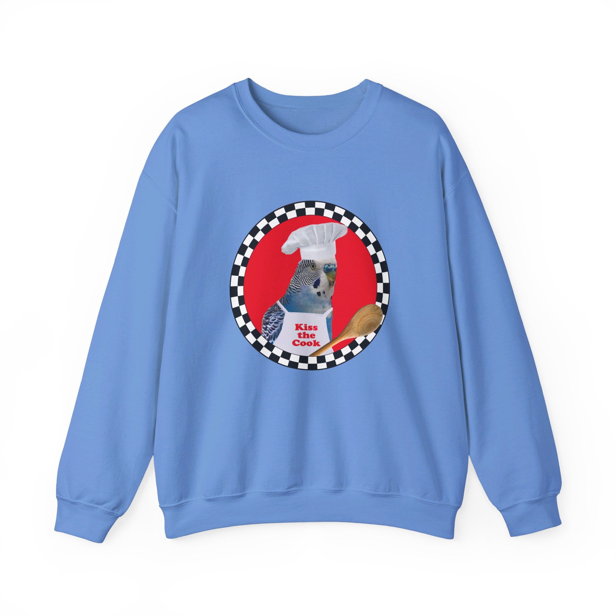 Kiss The Cook Spoon Blue Budgie Sweatshirt