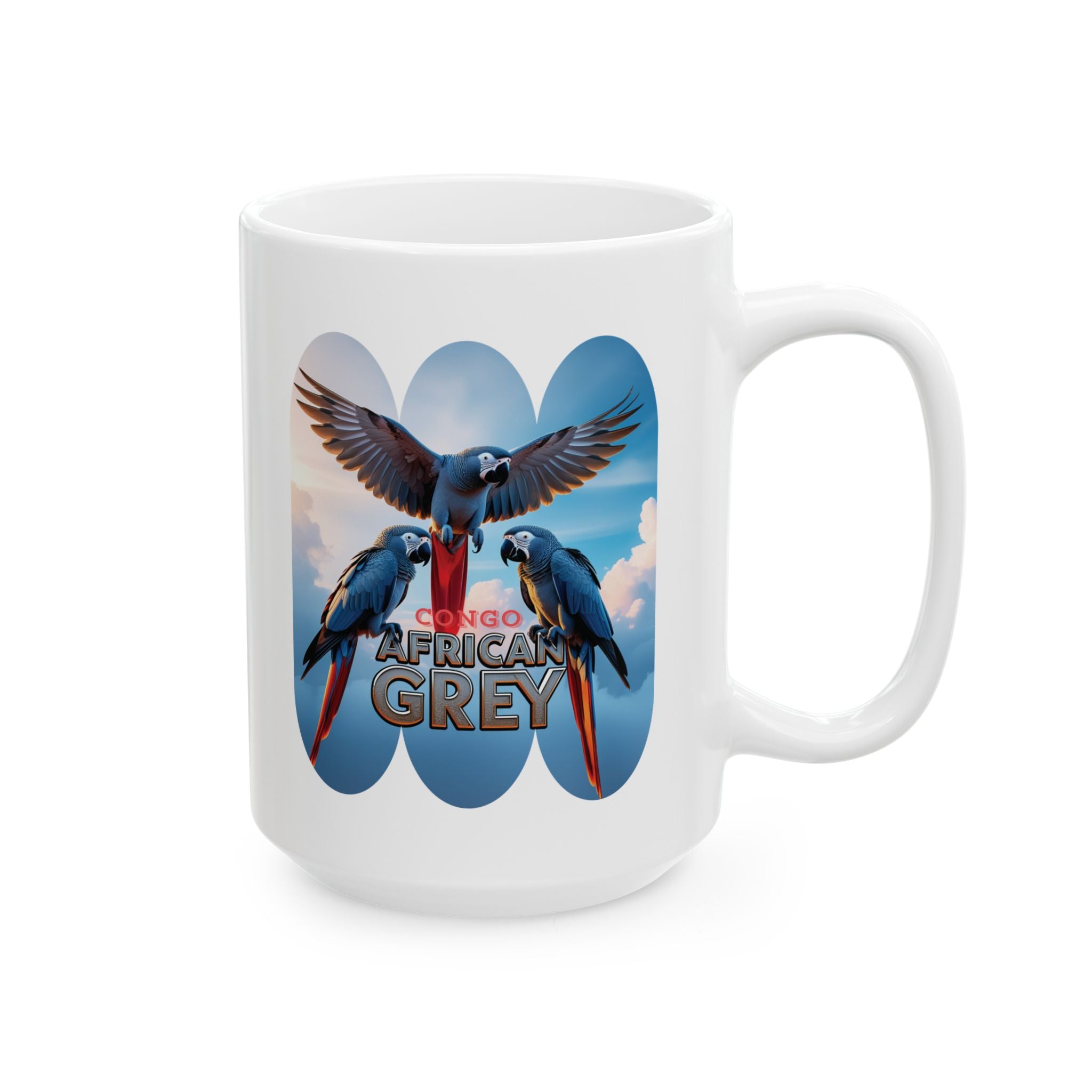 African Grey Parrot Ceramic Mug