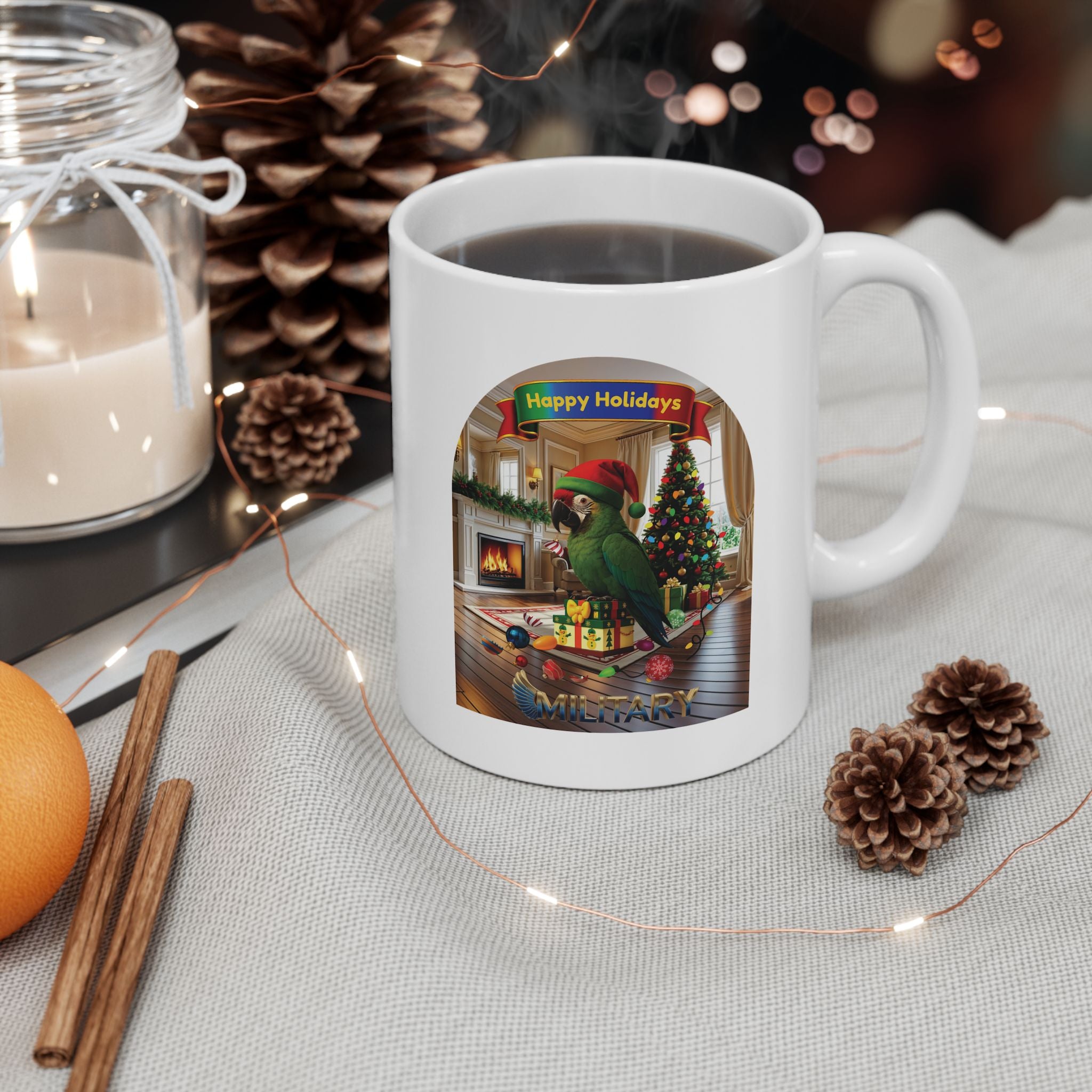 Happy Holidays Military Mug
