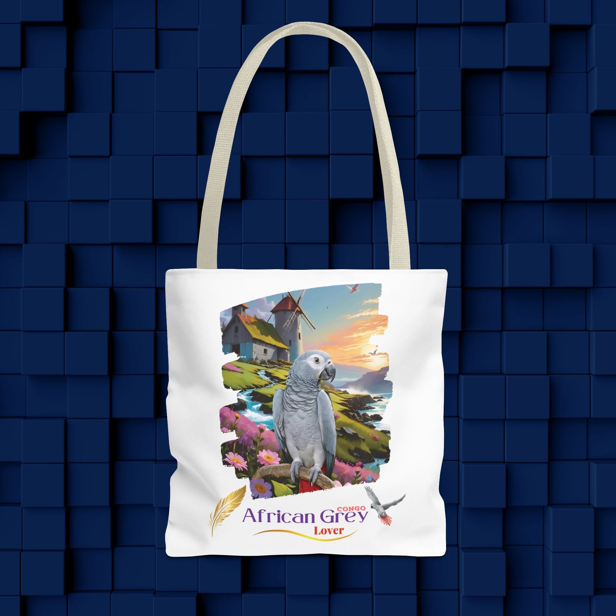 Tote Bag With African Grey Lover Design