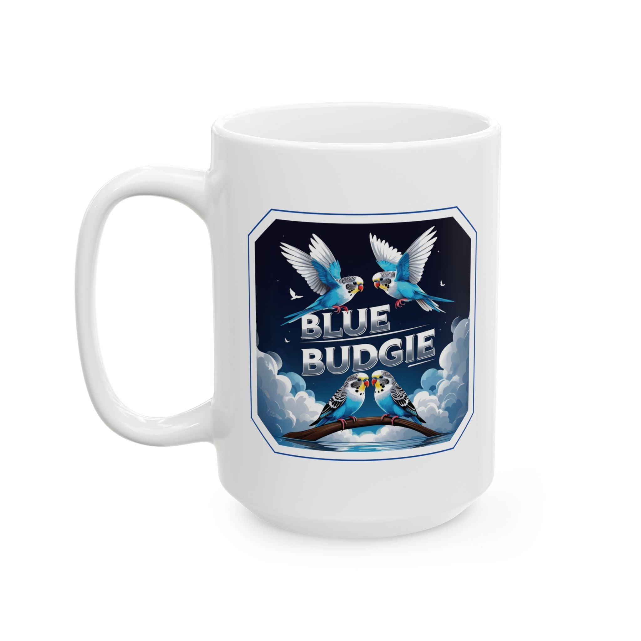 Blue Budgie Night Sky Mug