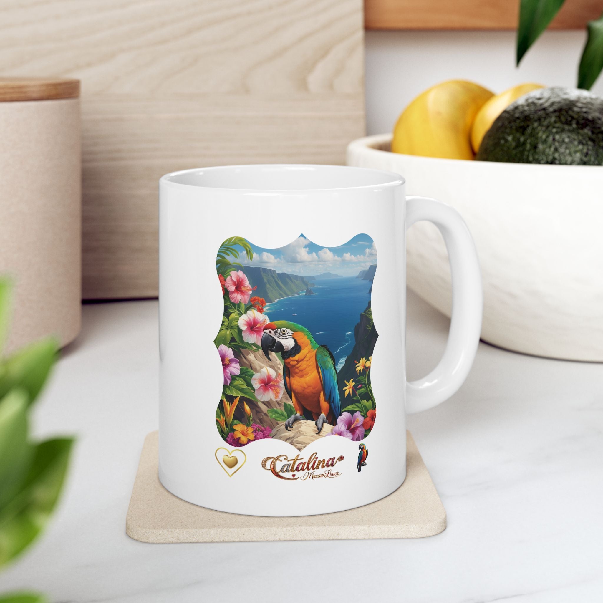 Catalina Macaw Lover Floral Mug