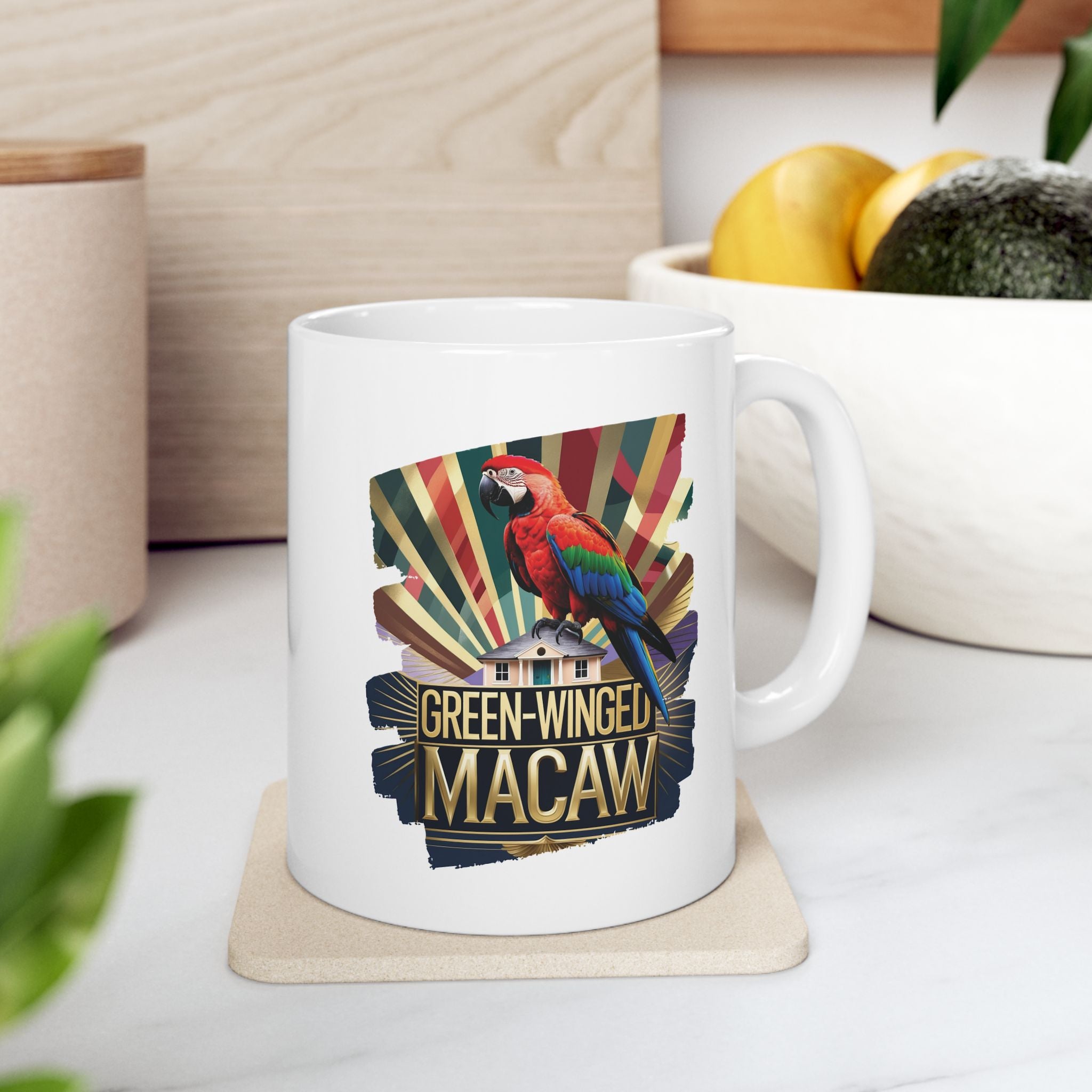 Green-Winged Macaw Sunburst Mug