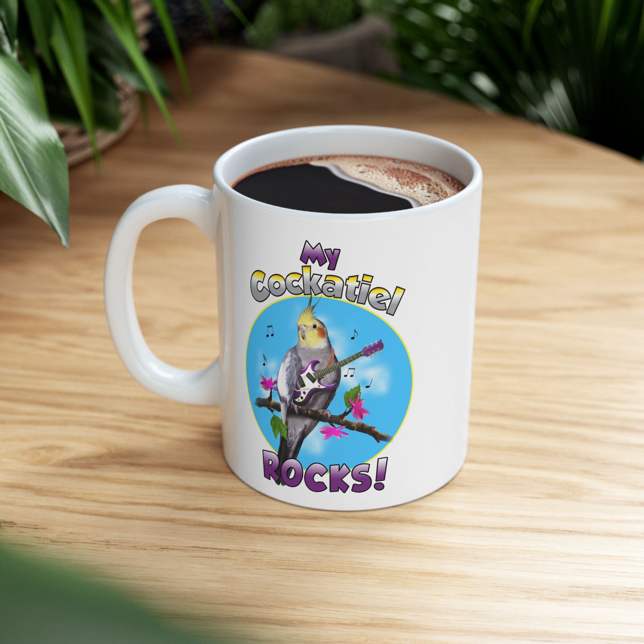 My Cockatiel Rocks Guitar Mug