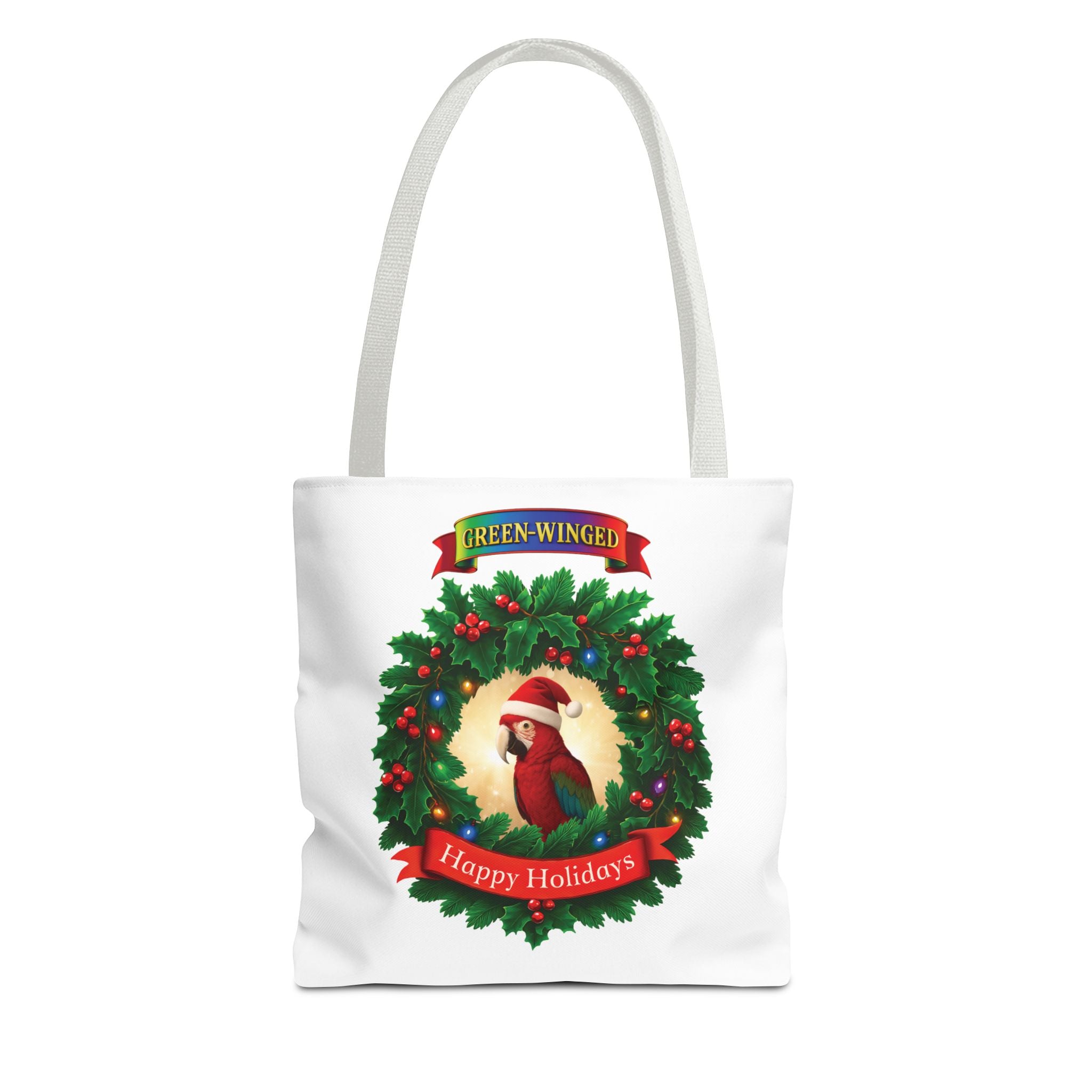 Happy Holidays Green-Winged Tote Bag