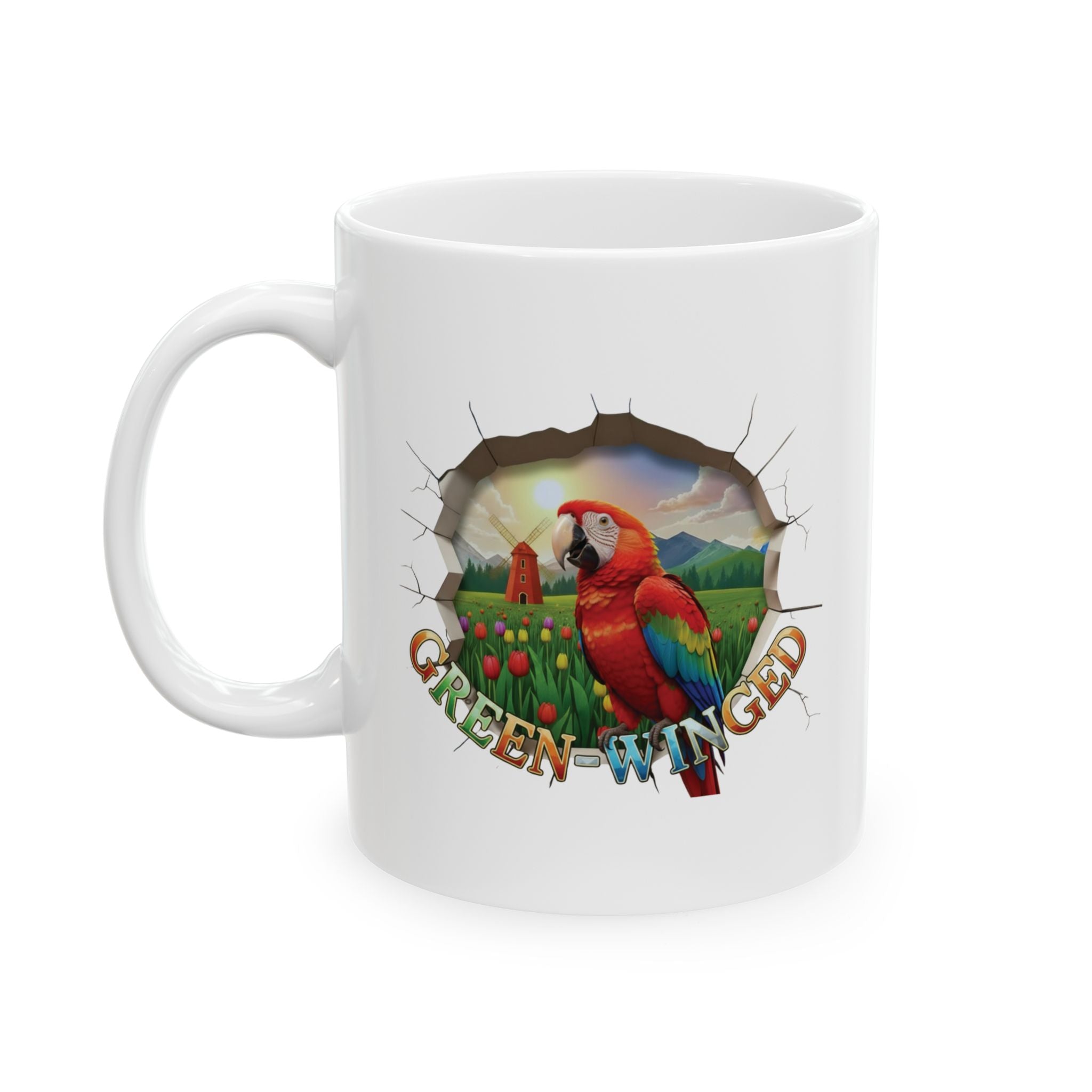 Green Winged Tulip Windmill Mug